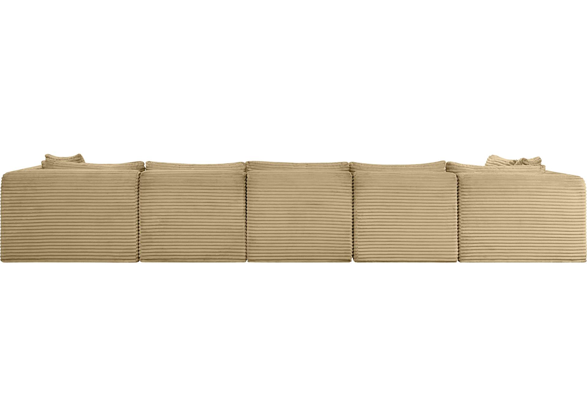 Shaggy Camel Corduroy Performance Fabric Modular Sectional
