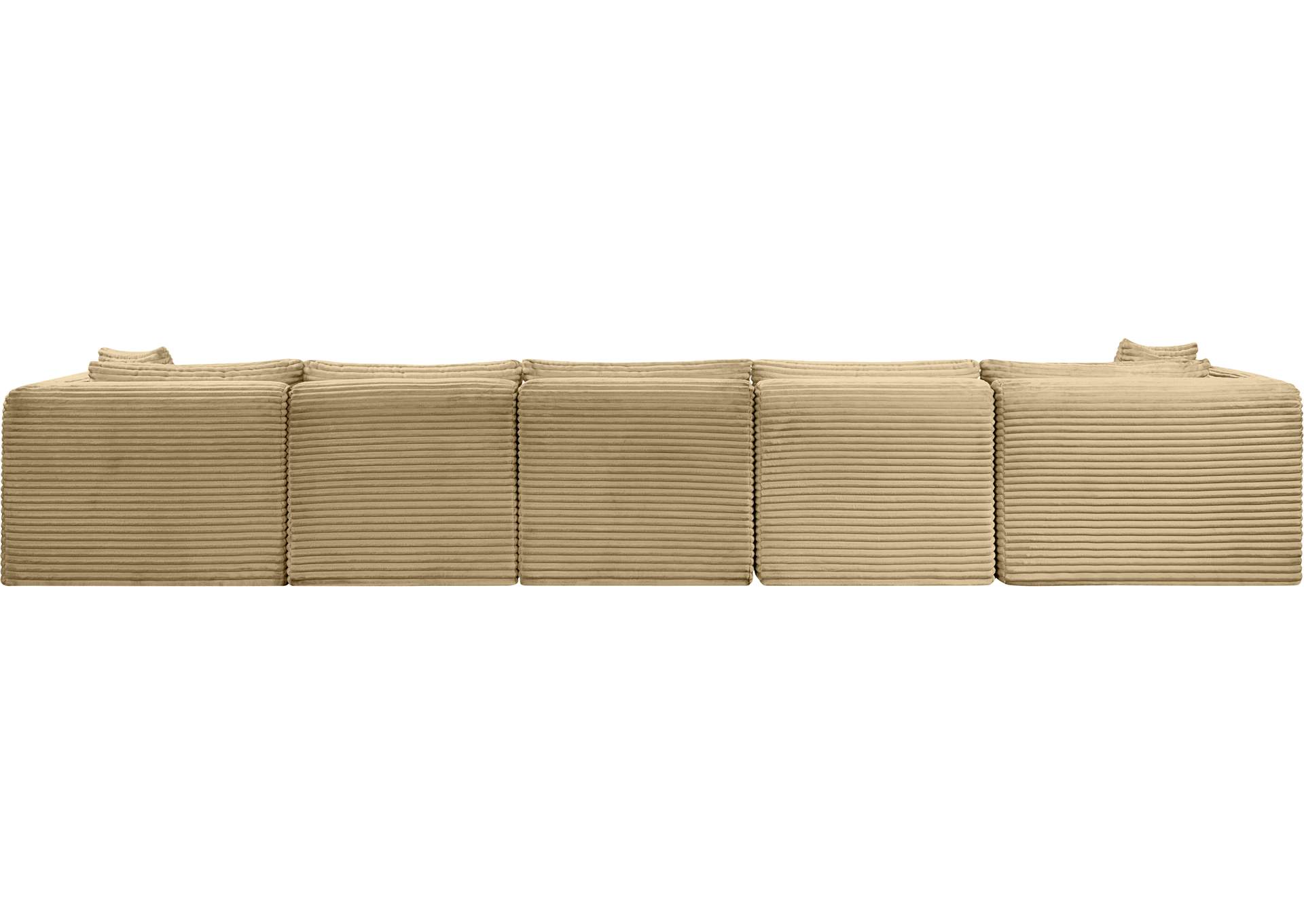 Shaggy Camel Corduroy Performance Fabric Modular Sectional
