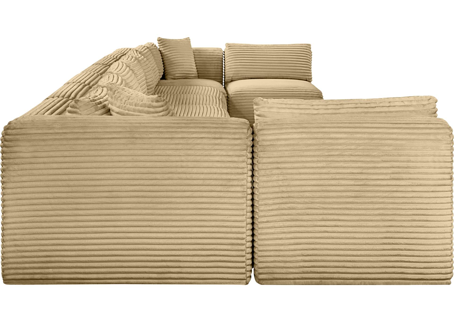 Shaggy Camel Corduroy Performance Fabric Modular Sectional