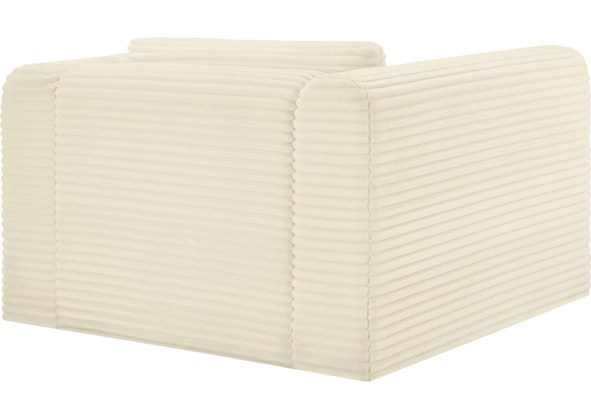Shaggy Cream Corduroy Performance Fabric Arm Chair
