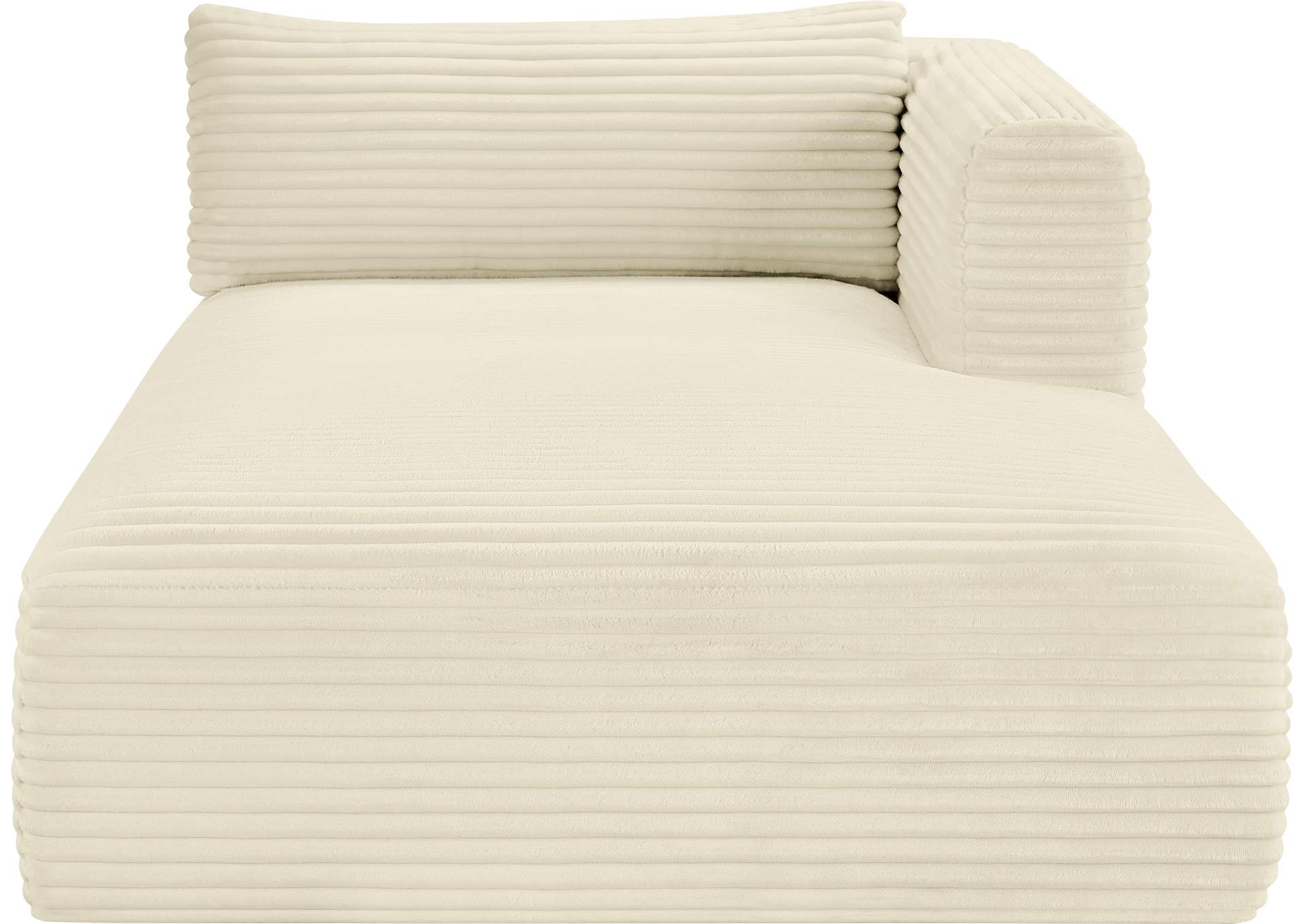 Shaggy Cream Corduroy Performance Fabric Chaise image 4