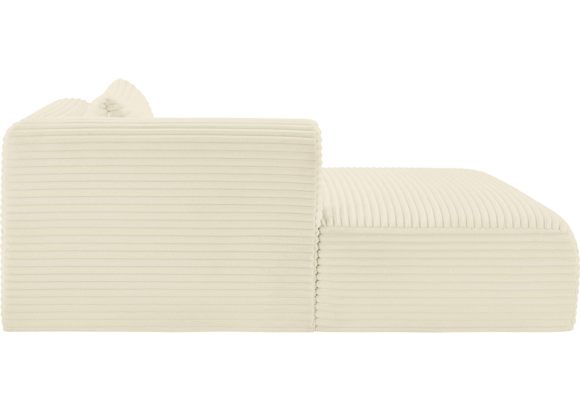 Shaggy Cream Corduroy Performance Fabric Chaise image 6