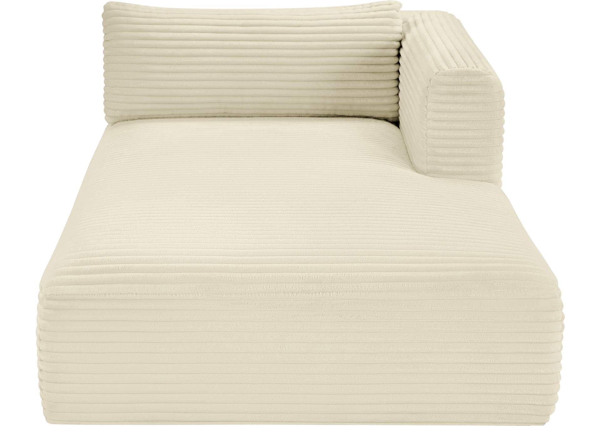 Shaggy Cream Corduroy Performance Fabric Chaise image 7
