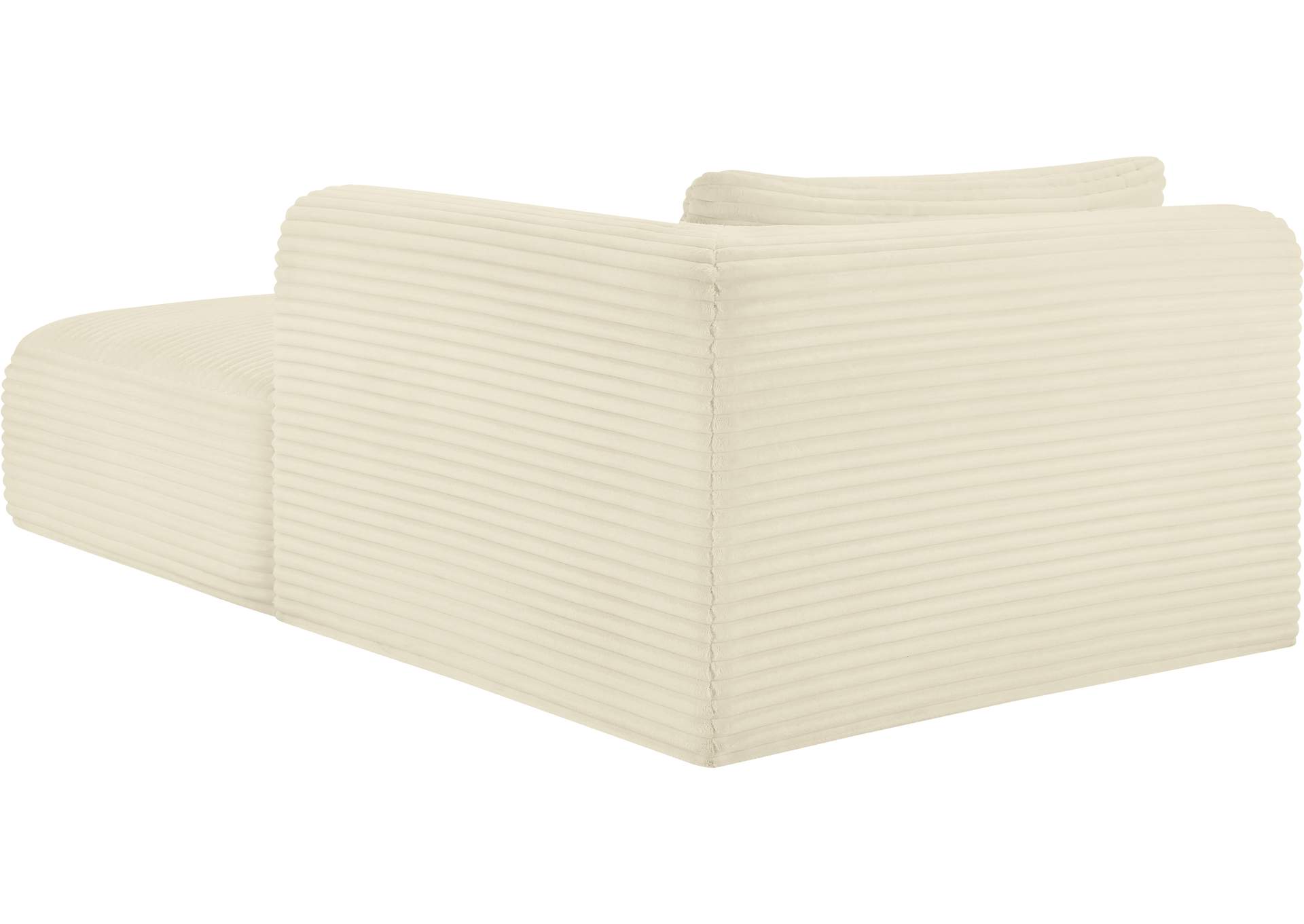 Shaggy Cream Corduroy Performance Fabric Chaise image 8