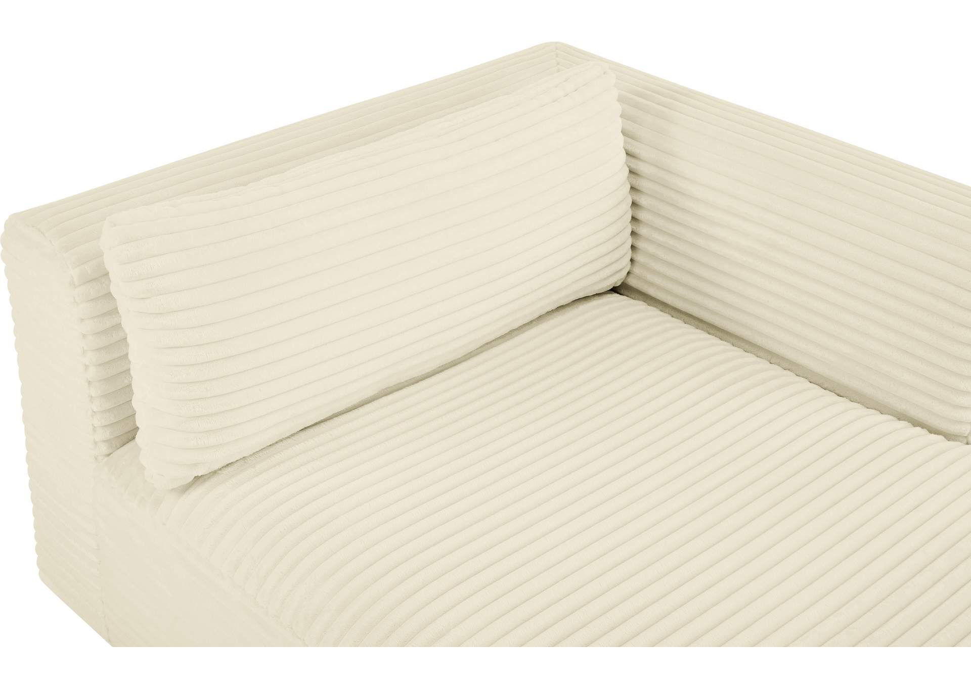 Shaggy Cream Corduroy Performance Fabric Chaise image 9