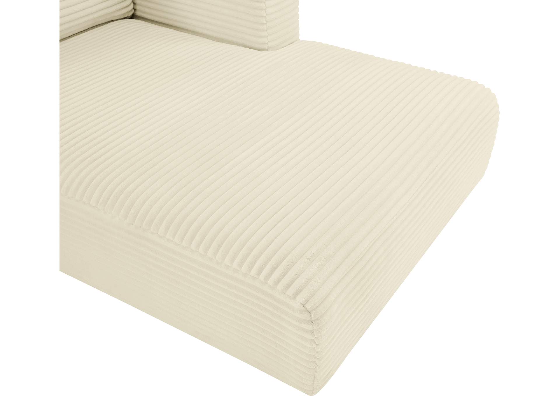 Shaggy Cream Corduroy Performance Fabric Modular Sectional