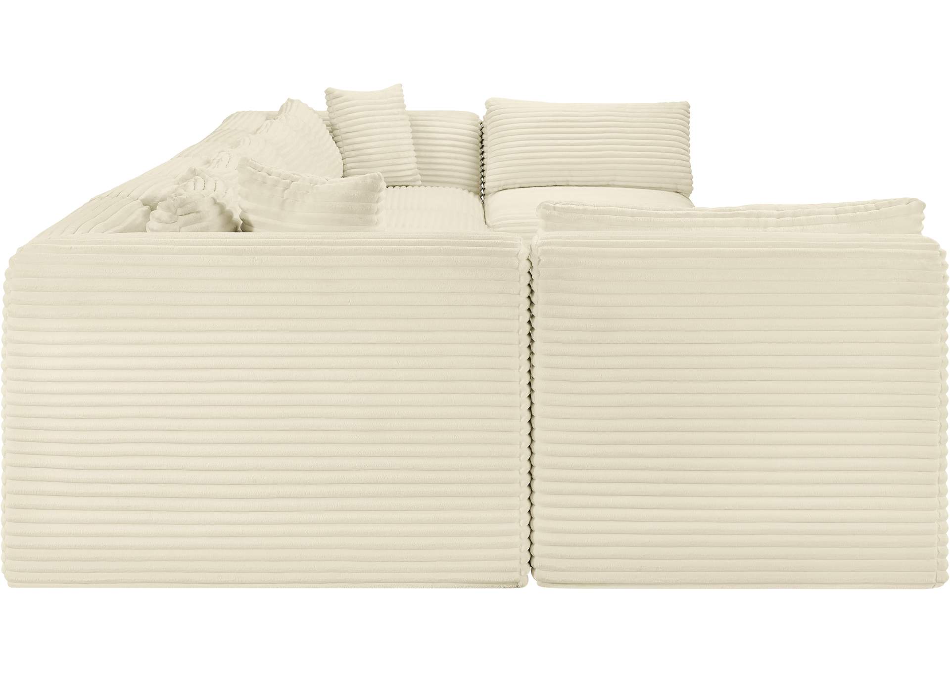 Shaggy Cream Corduroy Performance Fabric Modular Sectional image 5
