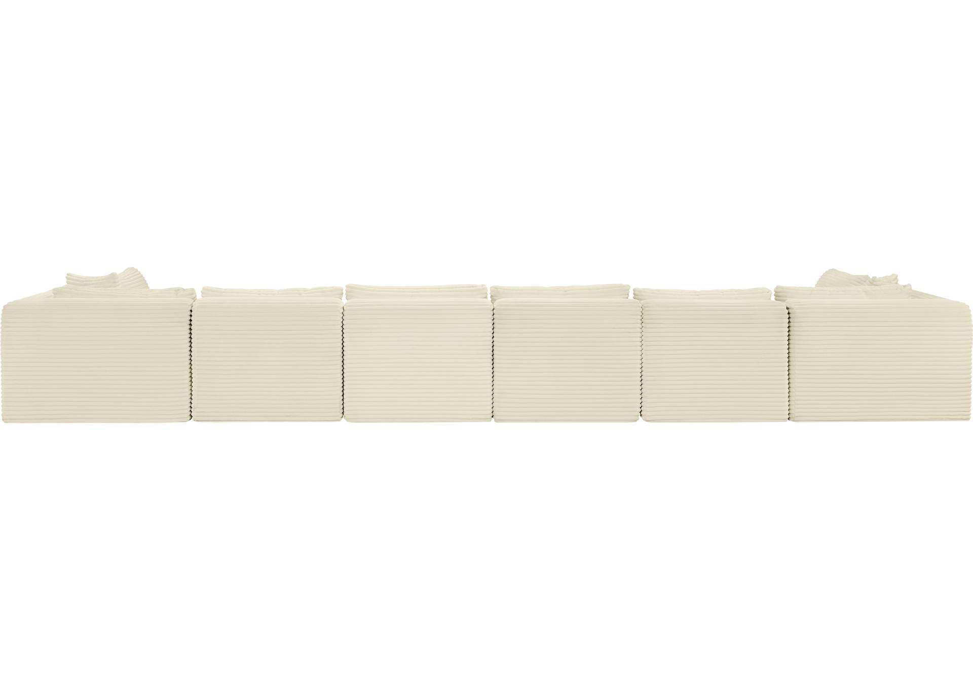 Shaggy Cream Corduroy Performance Fabric Modular Sectional image 6