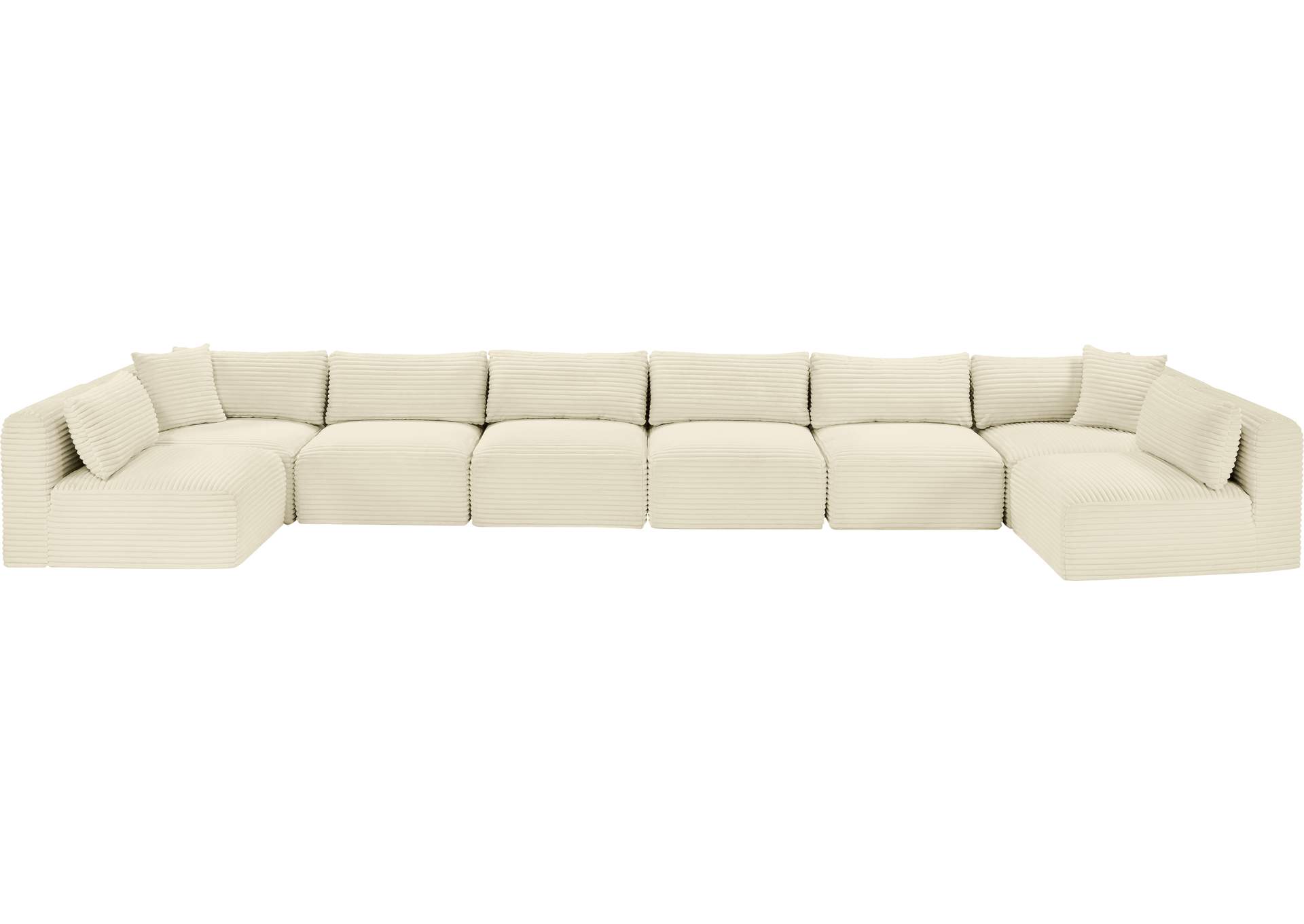 Shaggy Cream Corduroy Performance Fabric Modular Sectional image 7