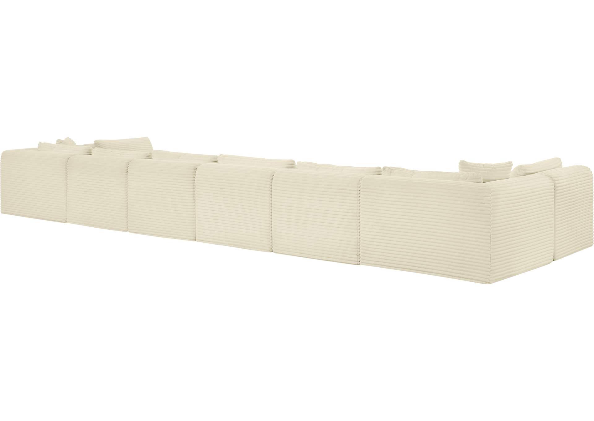 Shaggy Cream Corduroy Performance Fabric Modular Sectional image 8