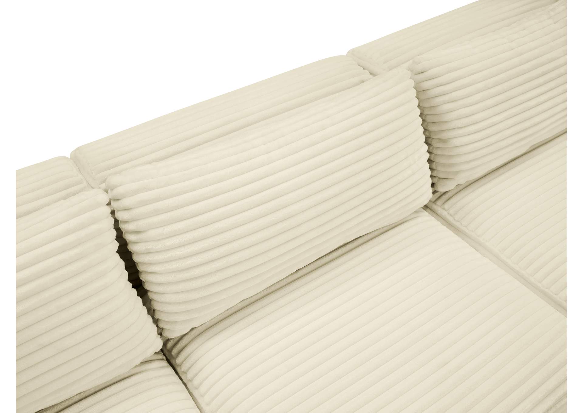 Shaggy Cream Corduroy Performance Fabric Modular Sectional image 9