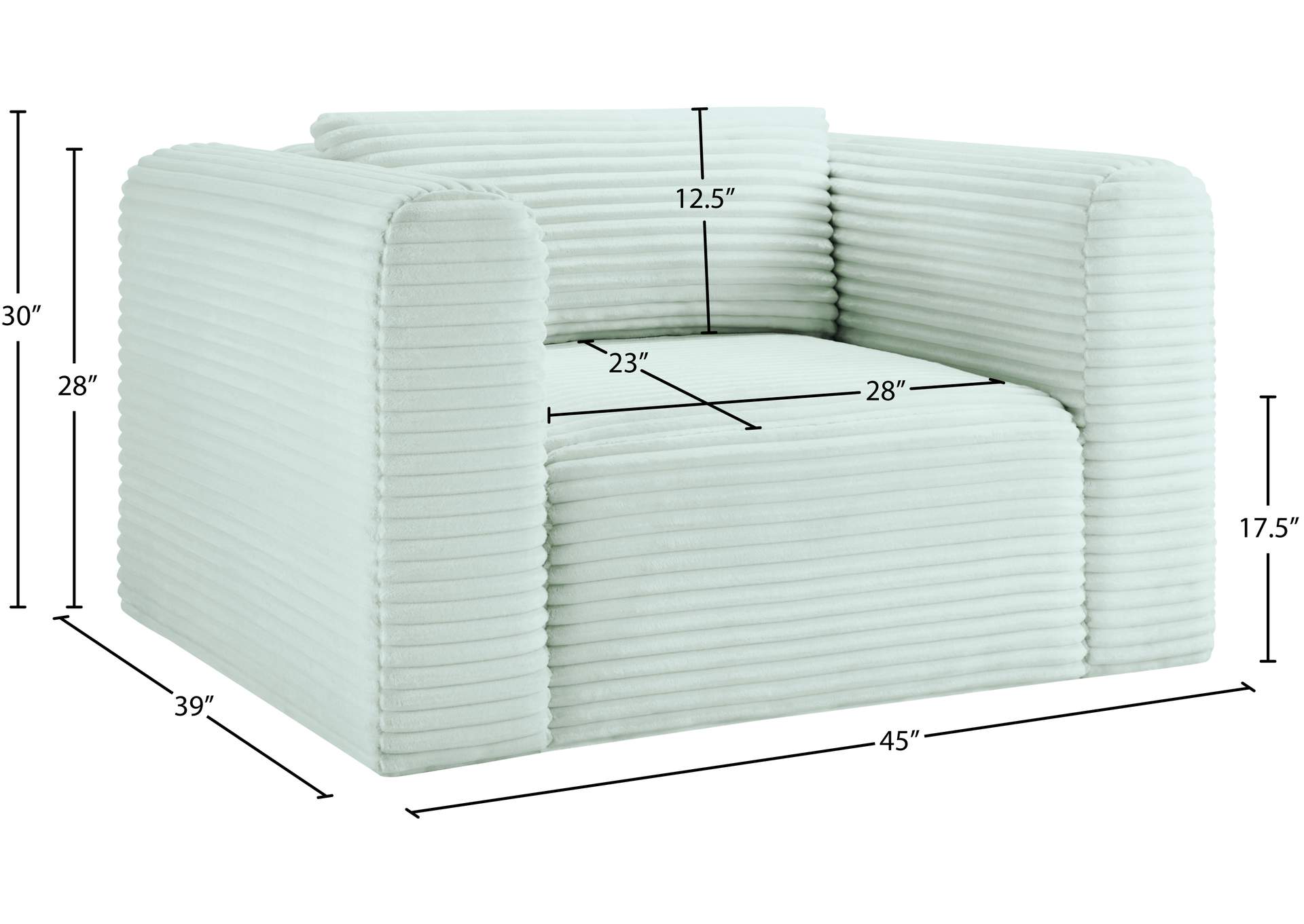 Shaggy Mint Corduroy Performance Fabric Arm Chair image 10