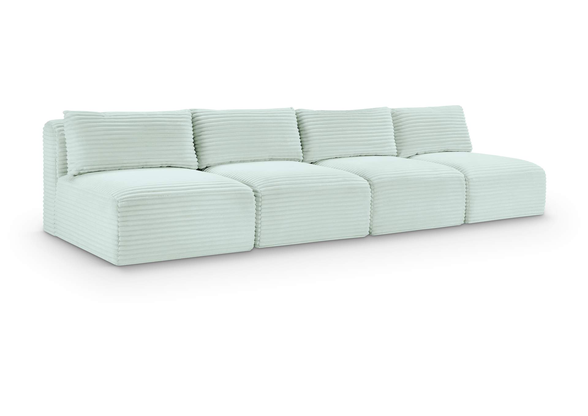 Shaggy Mint Corduroy Performance Fabric Modular Sofa image 1