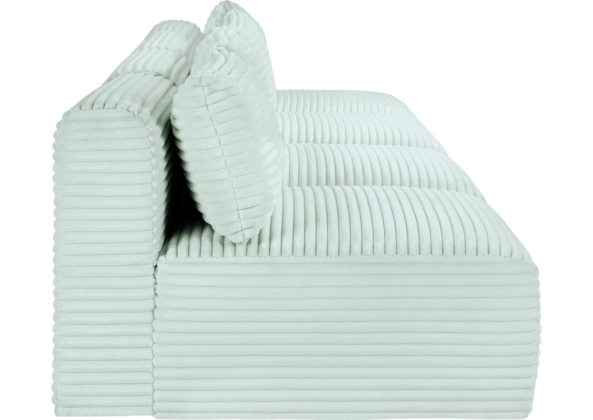 Shaggy Mint Corduroy Performance Fabric Modular Sofa image 5