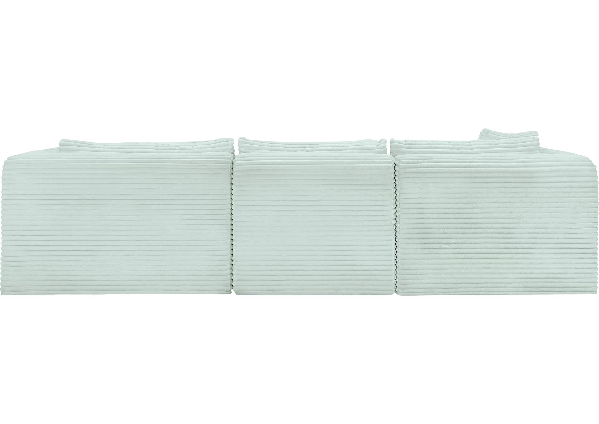 Shaggy Mint Corduroy Performance Fabric Modular Sectional