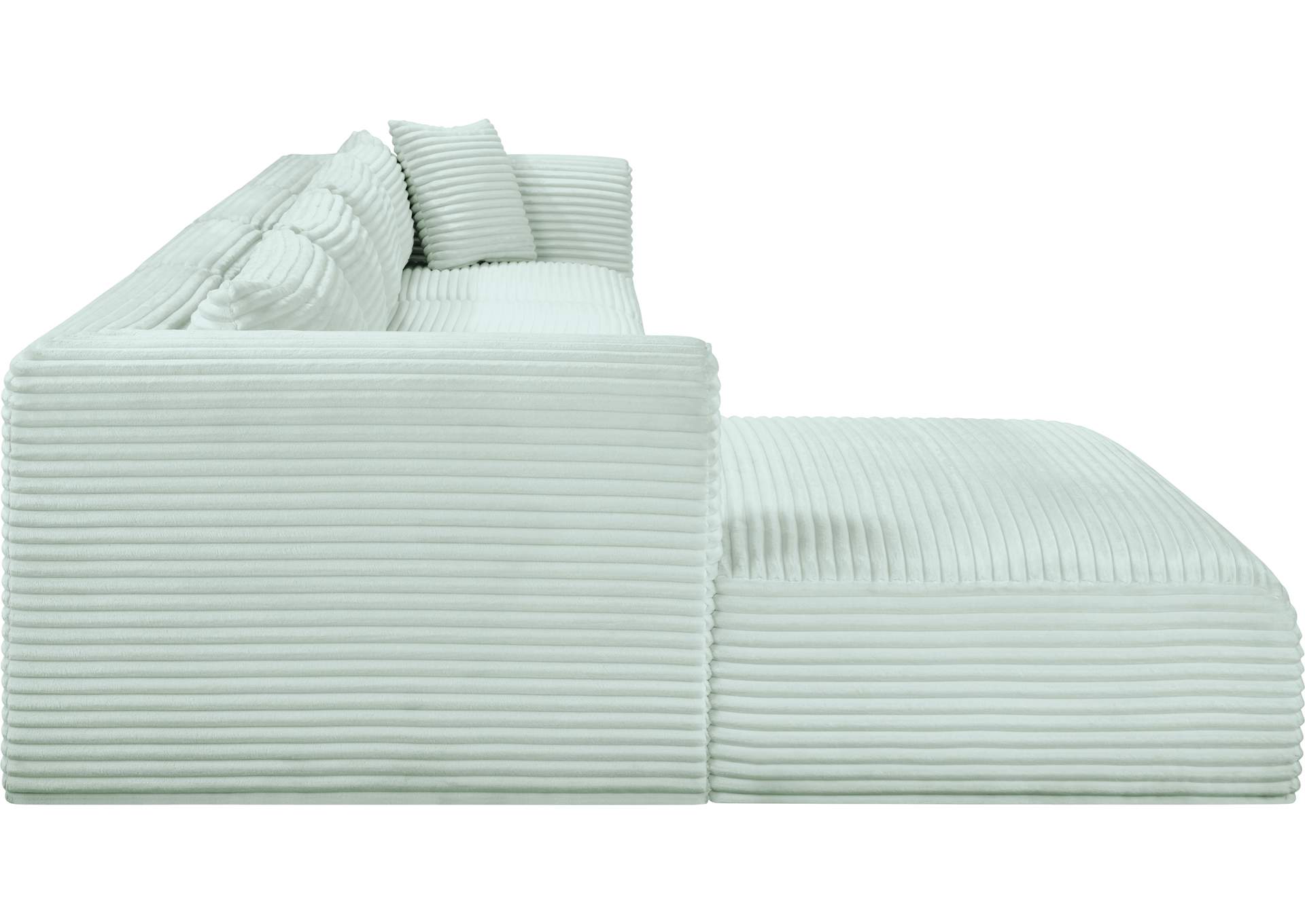 Shaggy Mint Corduroy Performance Fabric Modular Sectional image 5