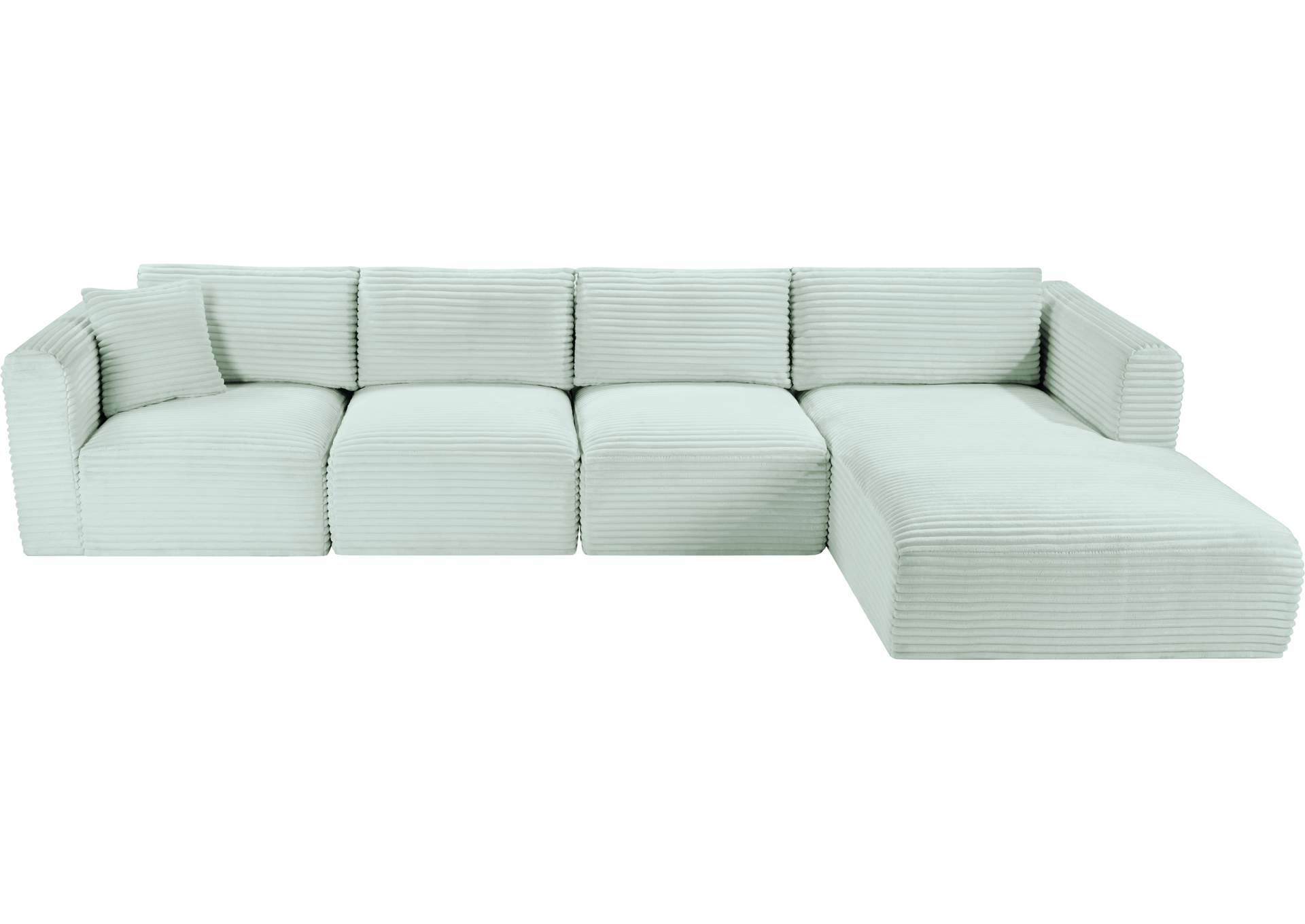 Shaggy Mint Corduroy Performance Fabric Modular Sectional image 7