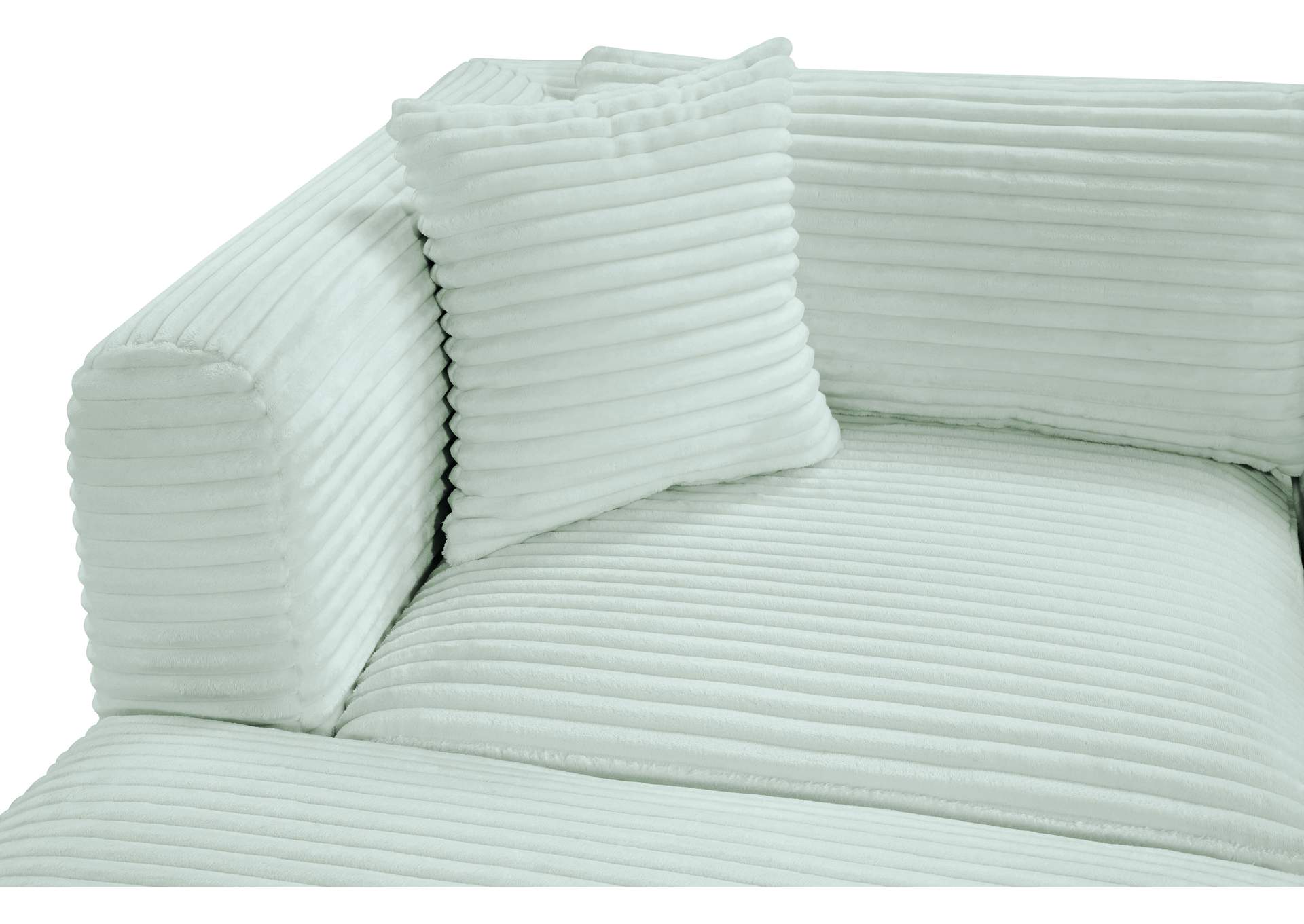 Shaggy Mint Corduroy Performance Fabric Modular Sectional image 11