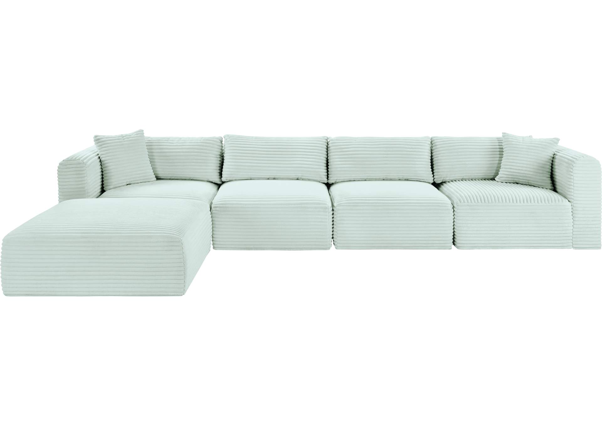 Shaggy Mint Corduroy Performance Fabric Modular Sectional image 4