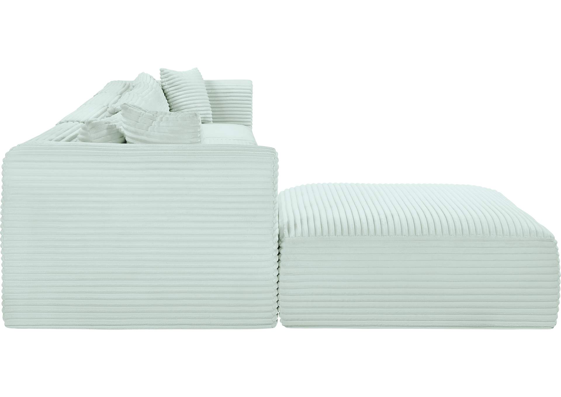 Shaggy Mint Corduroy Performance Fabric Modular Sectional image 5