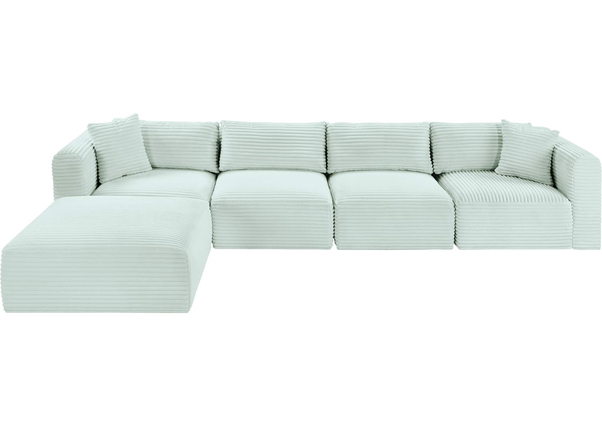 Shaggy Mint Corduroy Performance Fabric Modular Sectional image 7