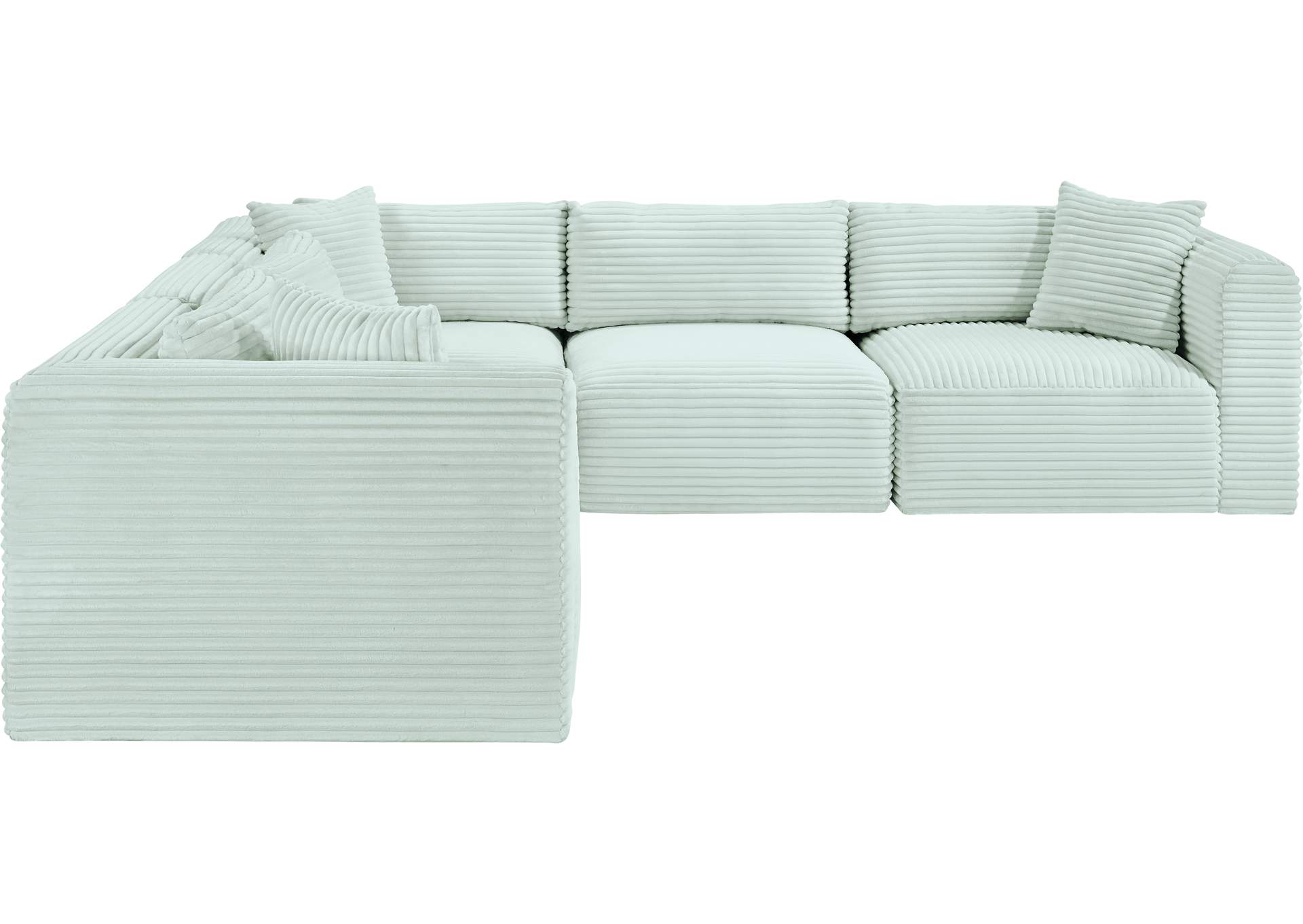 Shaggy Mint Corduroy Performance Fabric Modular Sectional image 5