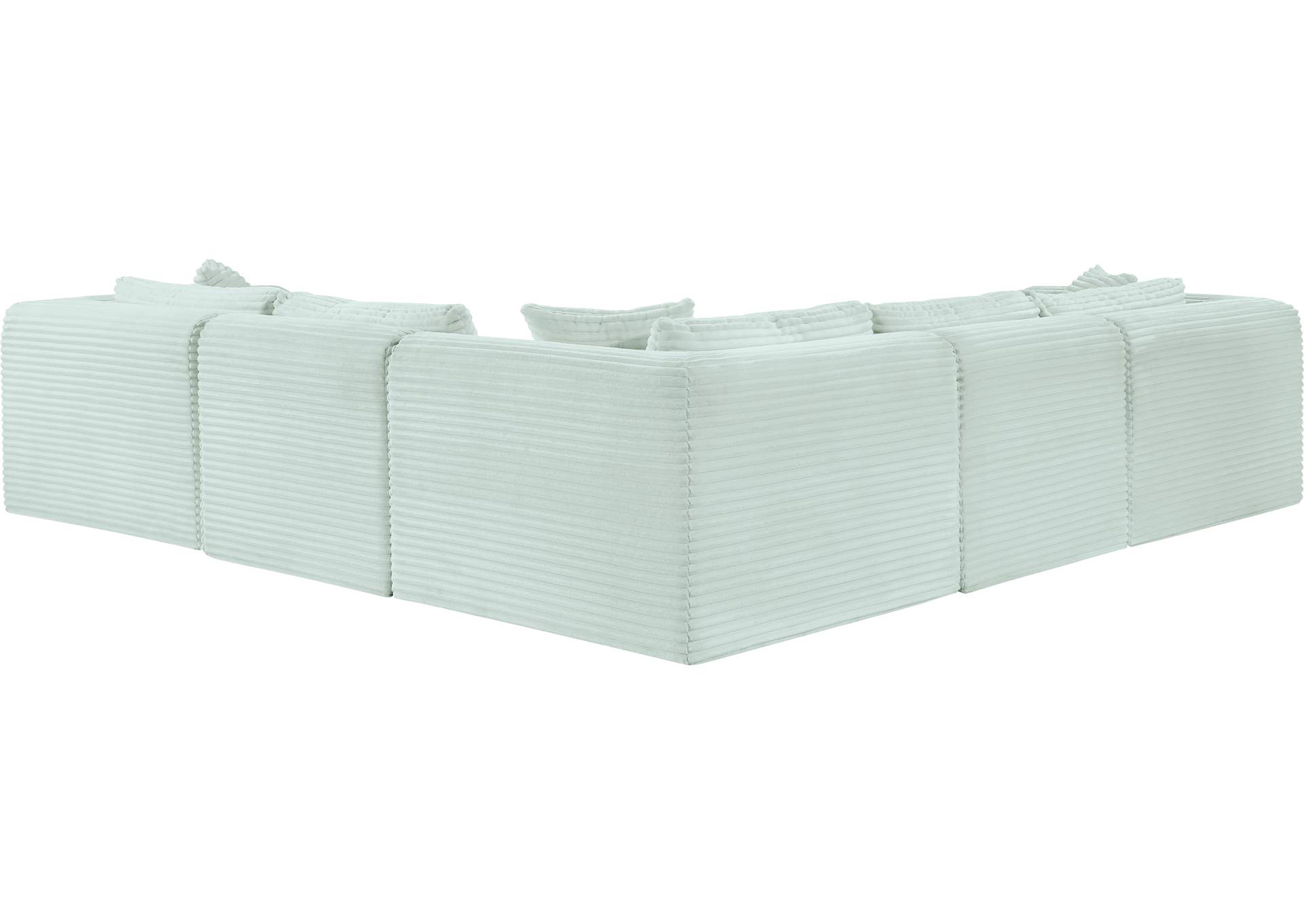 Shaggy Mint Corduroy Performance Fabric Modular Sectional image 6