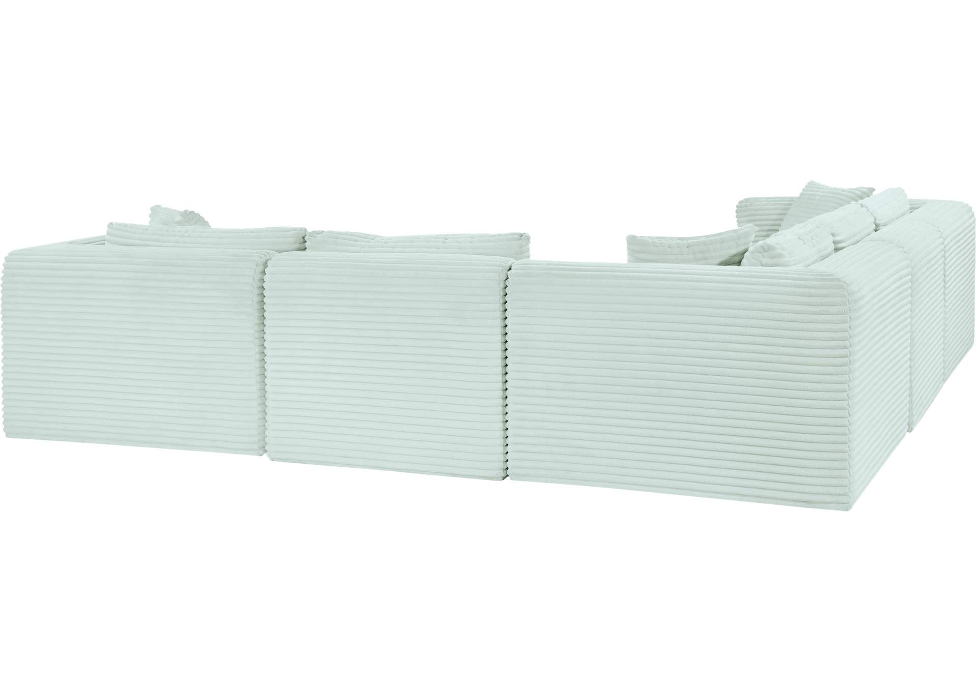 Shaggy Mint Corduroy Performance Fabric Modular Sectional image 8