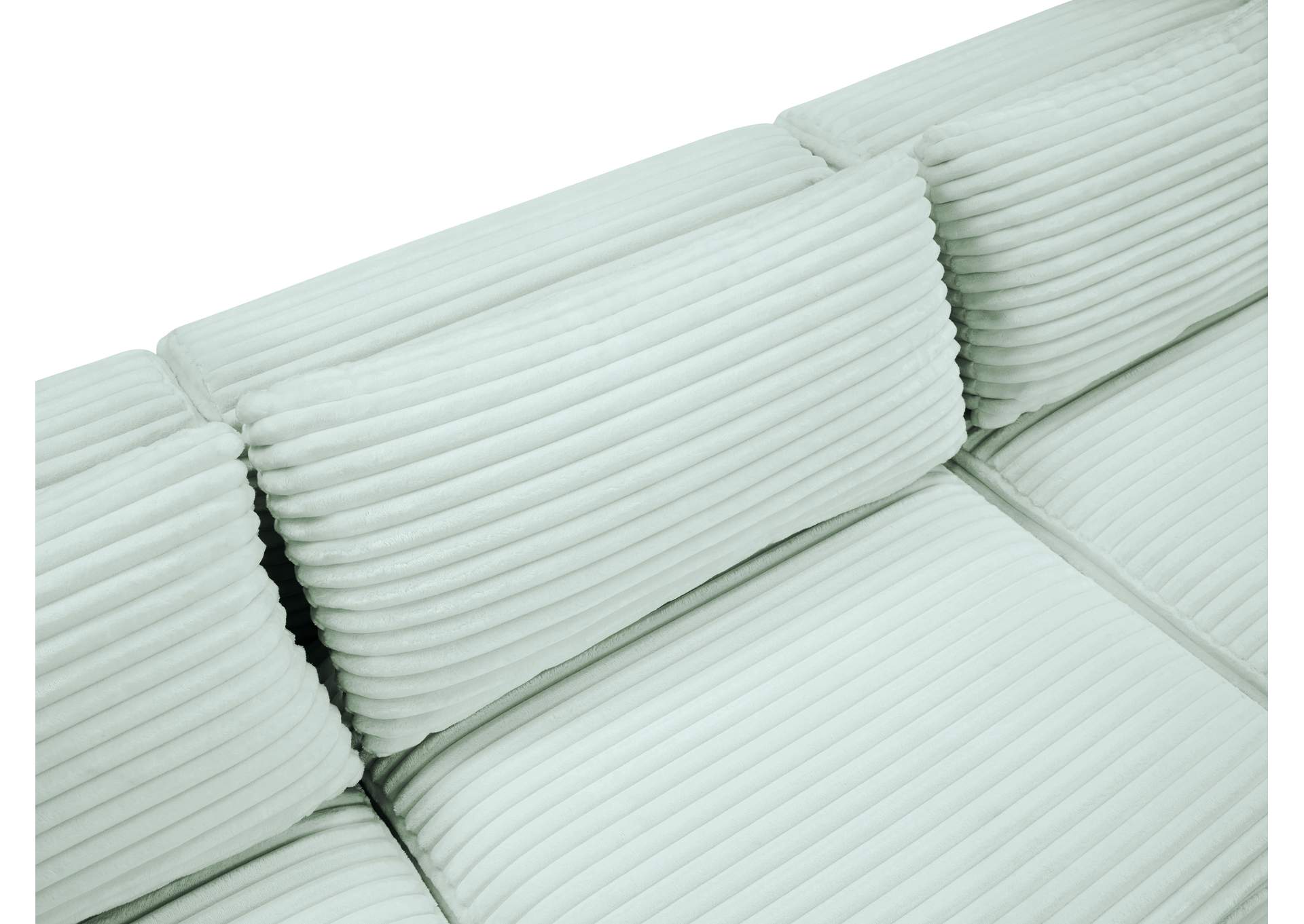 Shaggy Mint Corduroy Performance Fabric Modular Sectional image 9