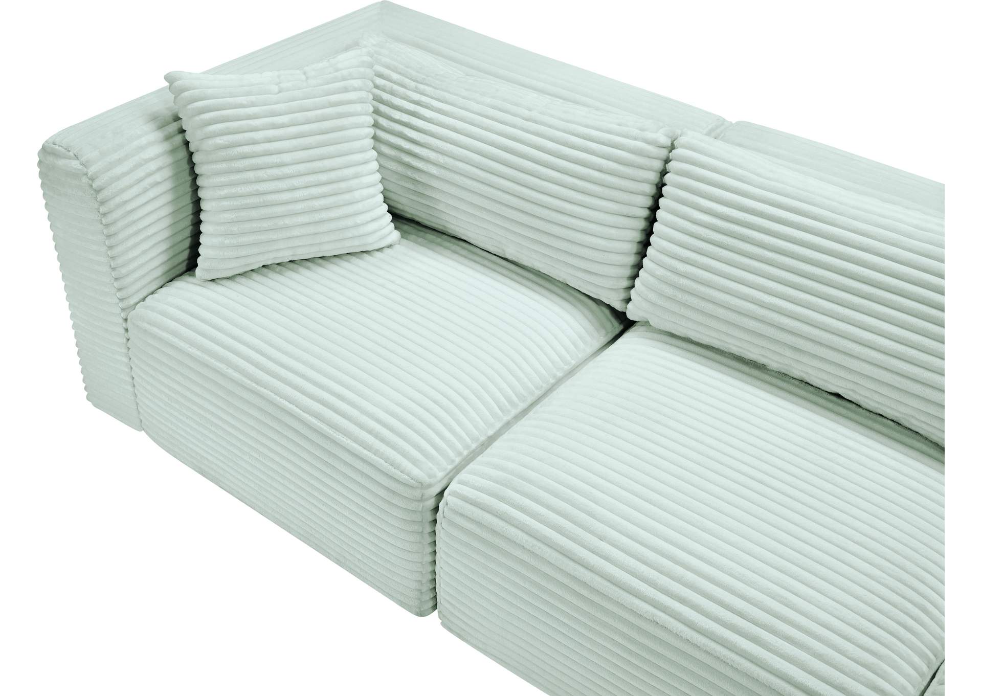 Shaggy Mint Corduroy Performance Fabric Modular Sectional image 10