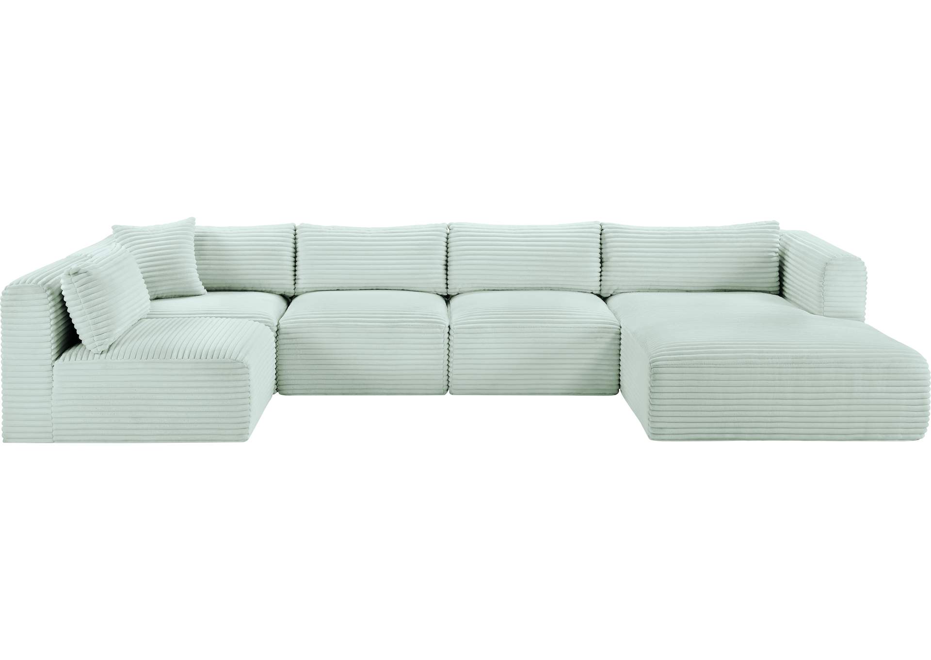 Shaggy Mint Corduroy Performance Fabric Modular Sectional image 4