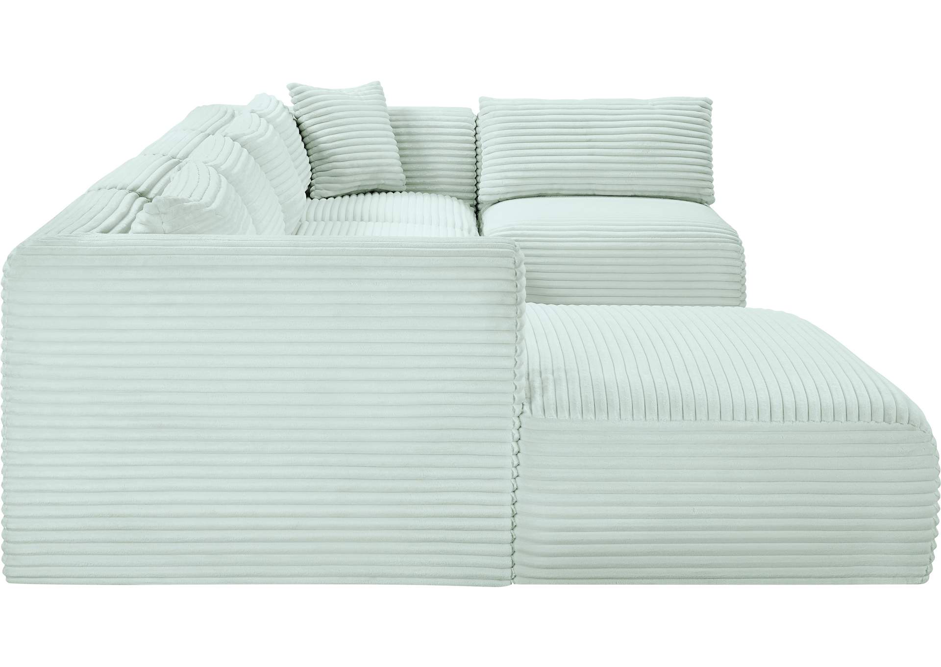 Shaggy Mint Corduroy Performance Fabric Modular Sectional image 5