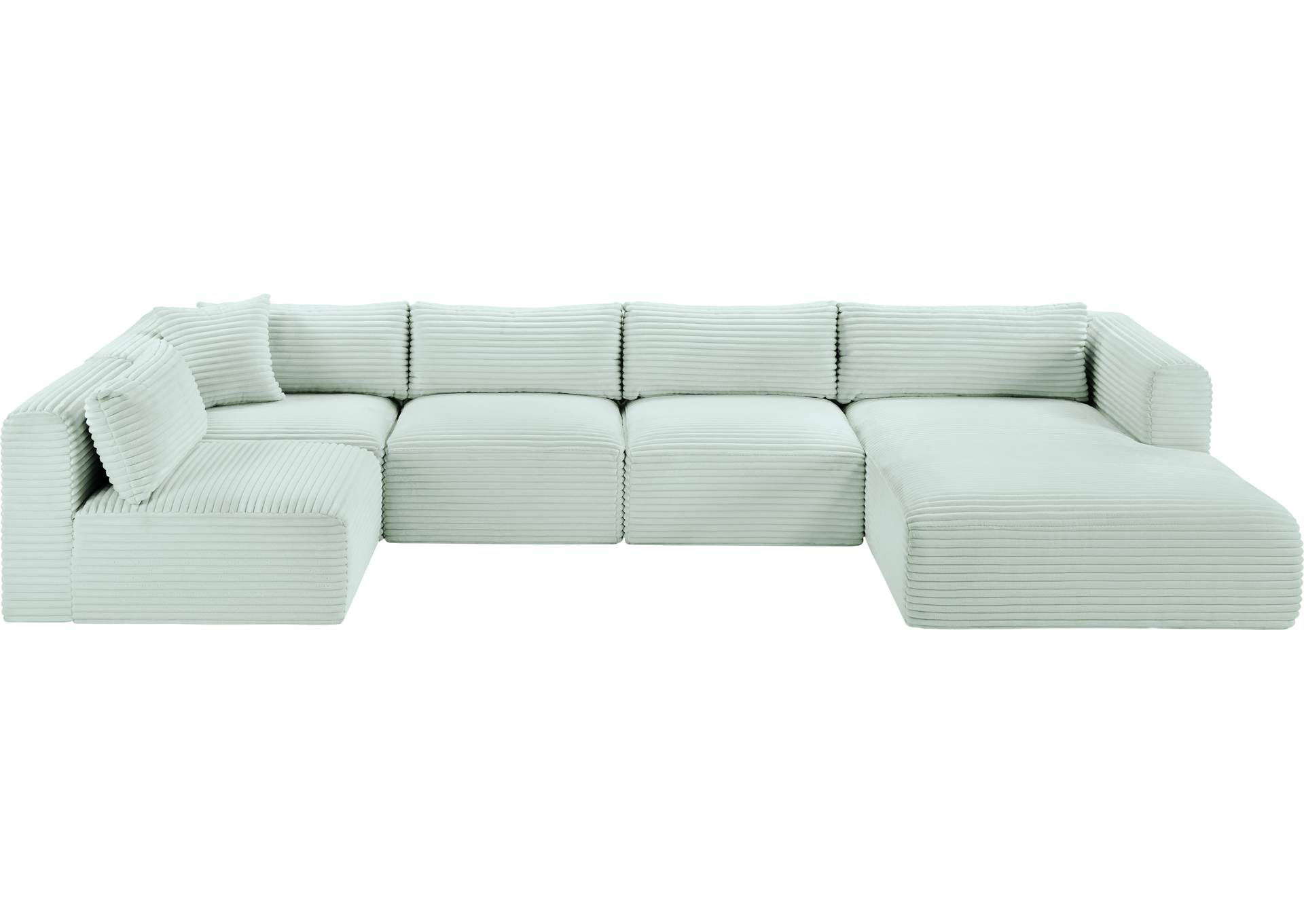 Shaggy Mint Corduroy Performance Fabric Modular Sectional image 7