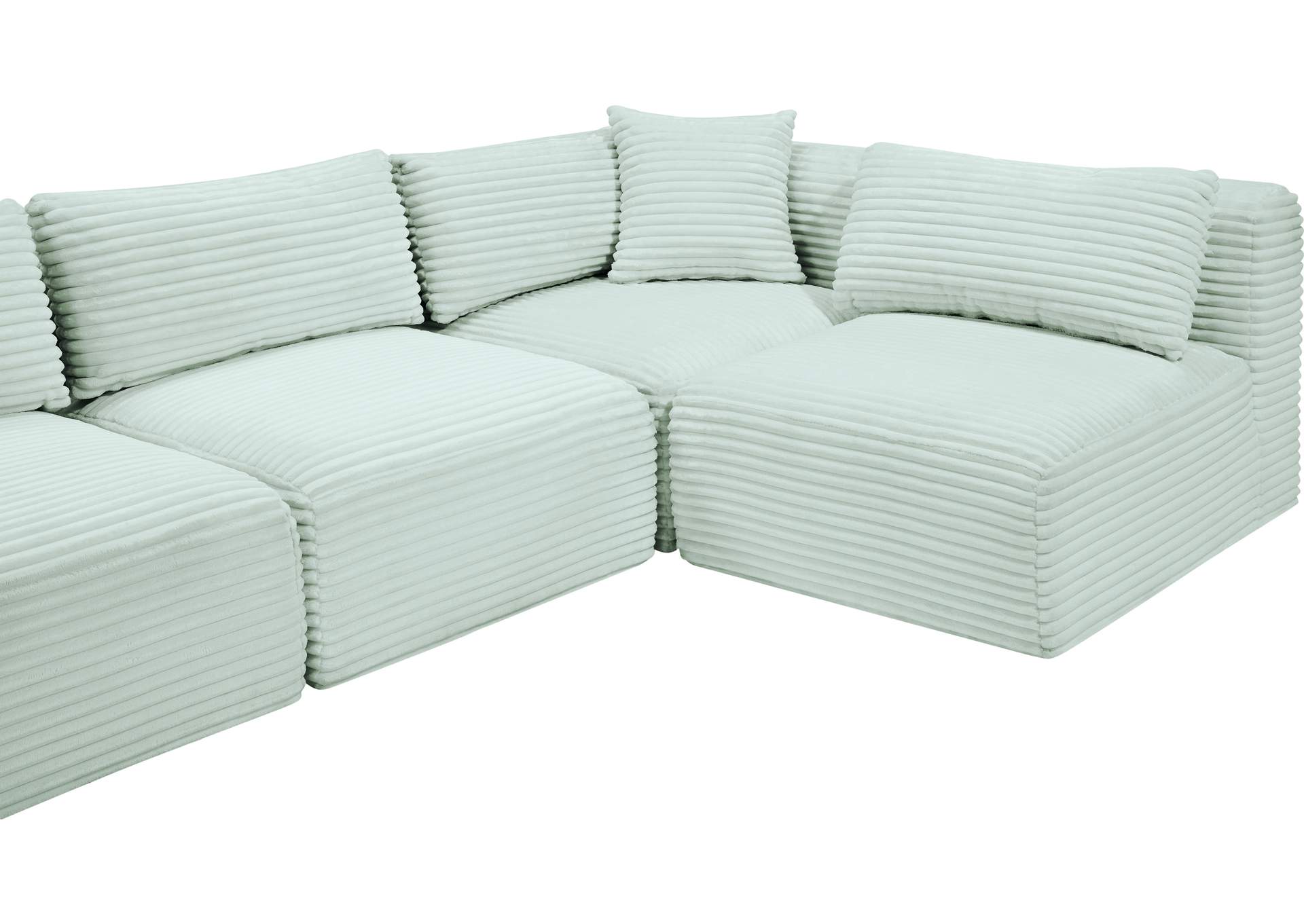 Shaggy Mint Corduroy Performance Fabric Modular Sectional image 10