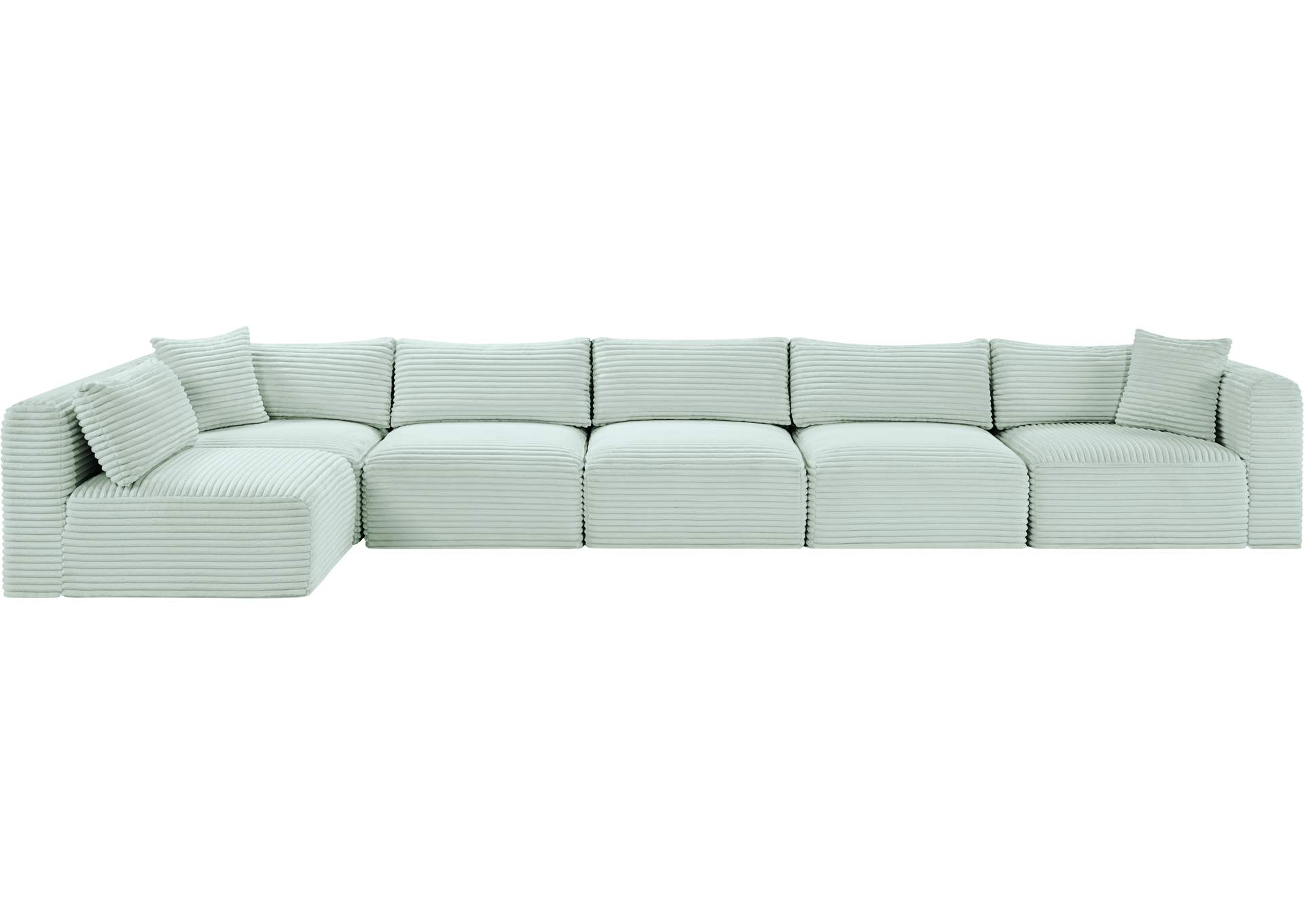 Shaggy Mint Corduroy Performance Fabric Modular Sectional image 4