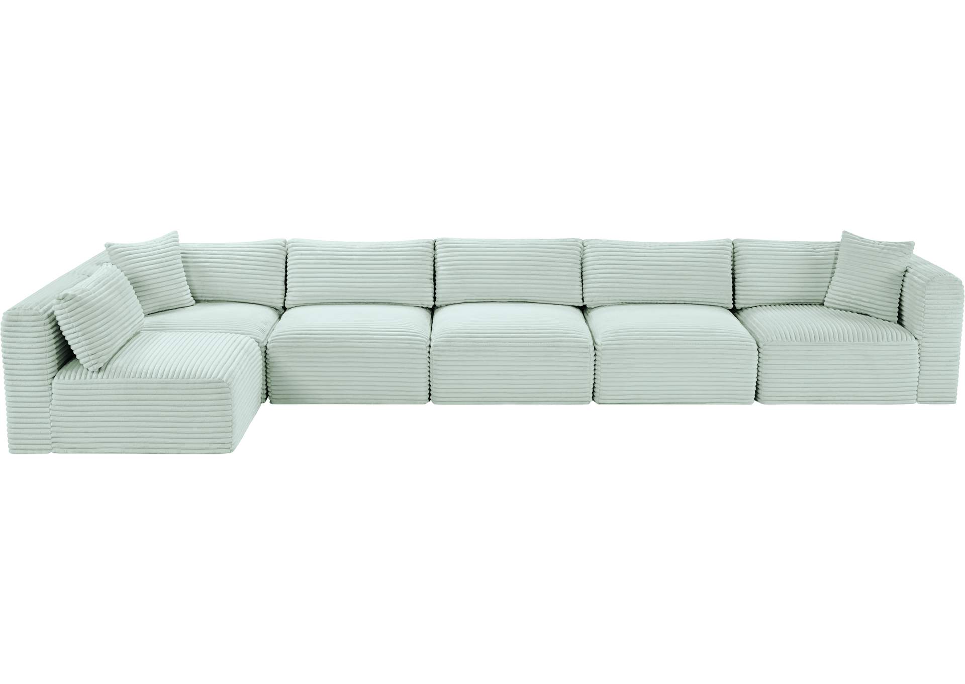 Shaggy Mint Corduroy Performance Fabric Modular Sectional image 6