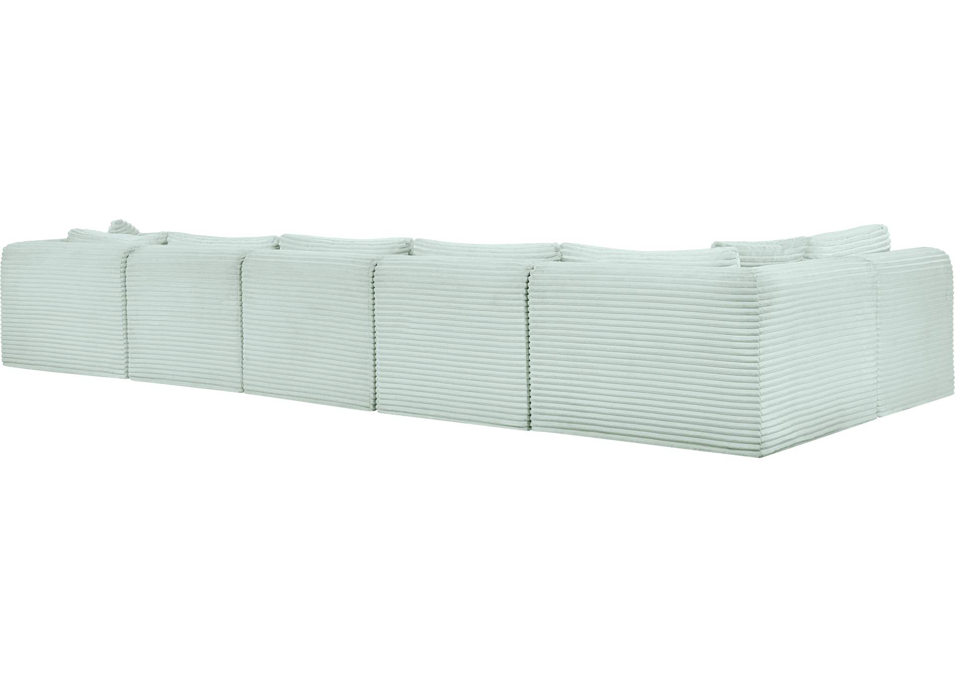 Shaggy Mint Corduroy Performance Fabric Modular Sectional image 7