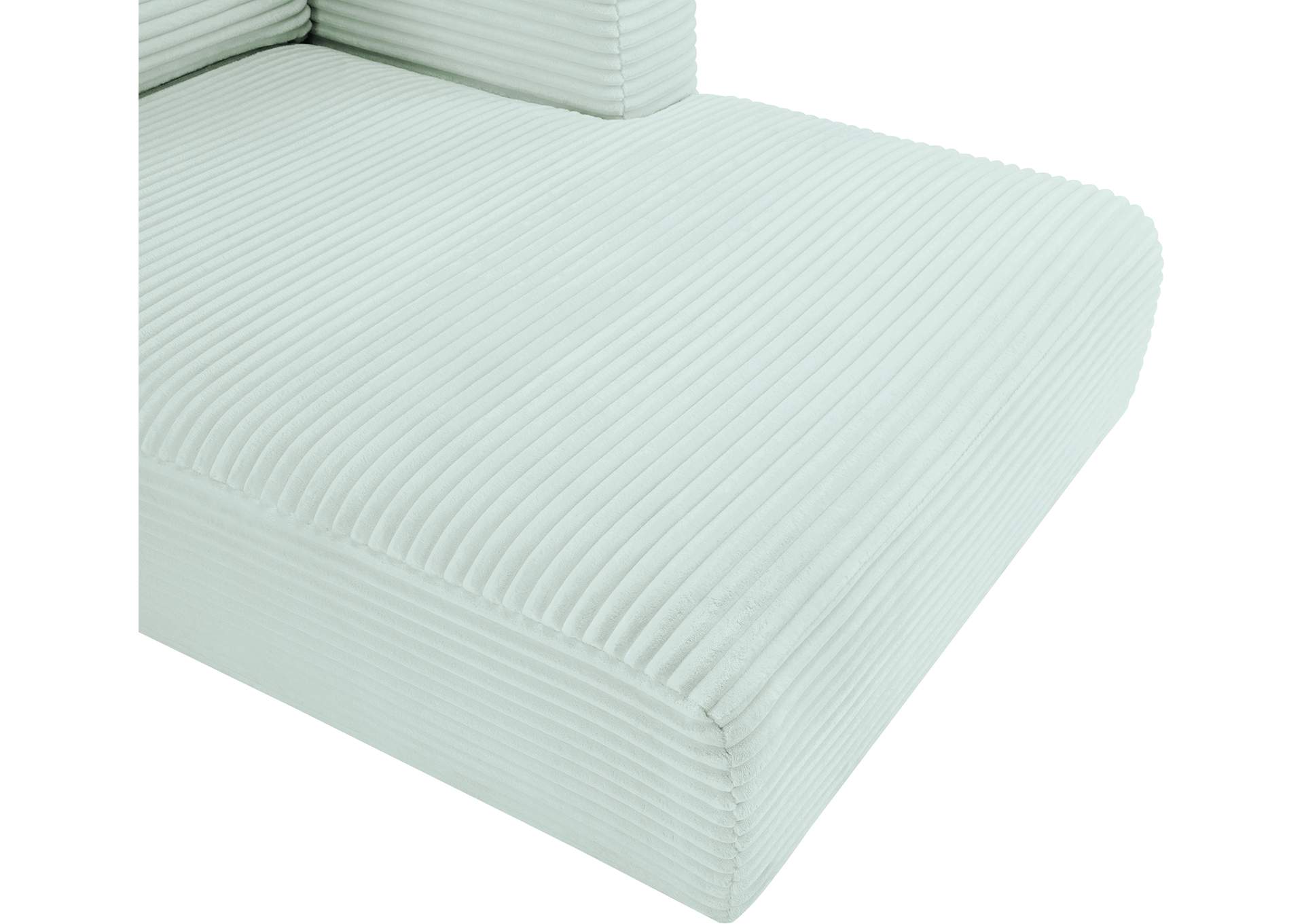 Shaggy Mint Corduroy Performance Fabric Modular Sectional