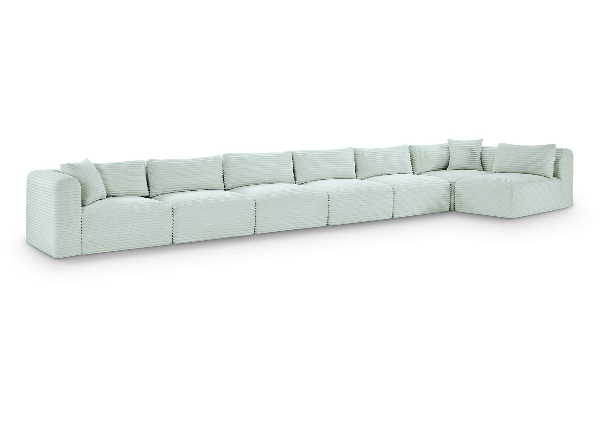 Shaggy Mint Corduroy Performance Fabric Modular Sectional image 1
