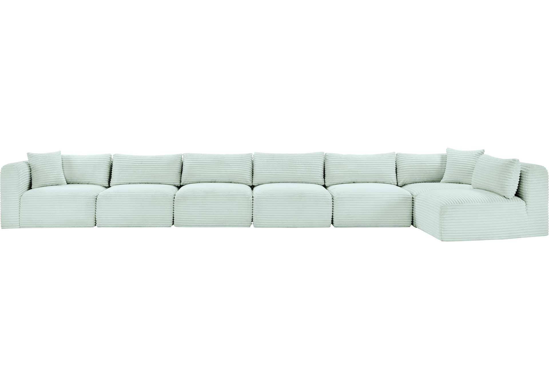 Shaggy Mint Corduroy Performance Fabric Modular Sectional image 4