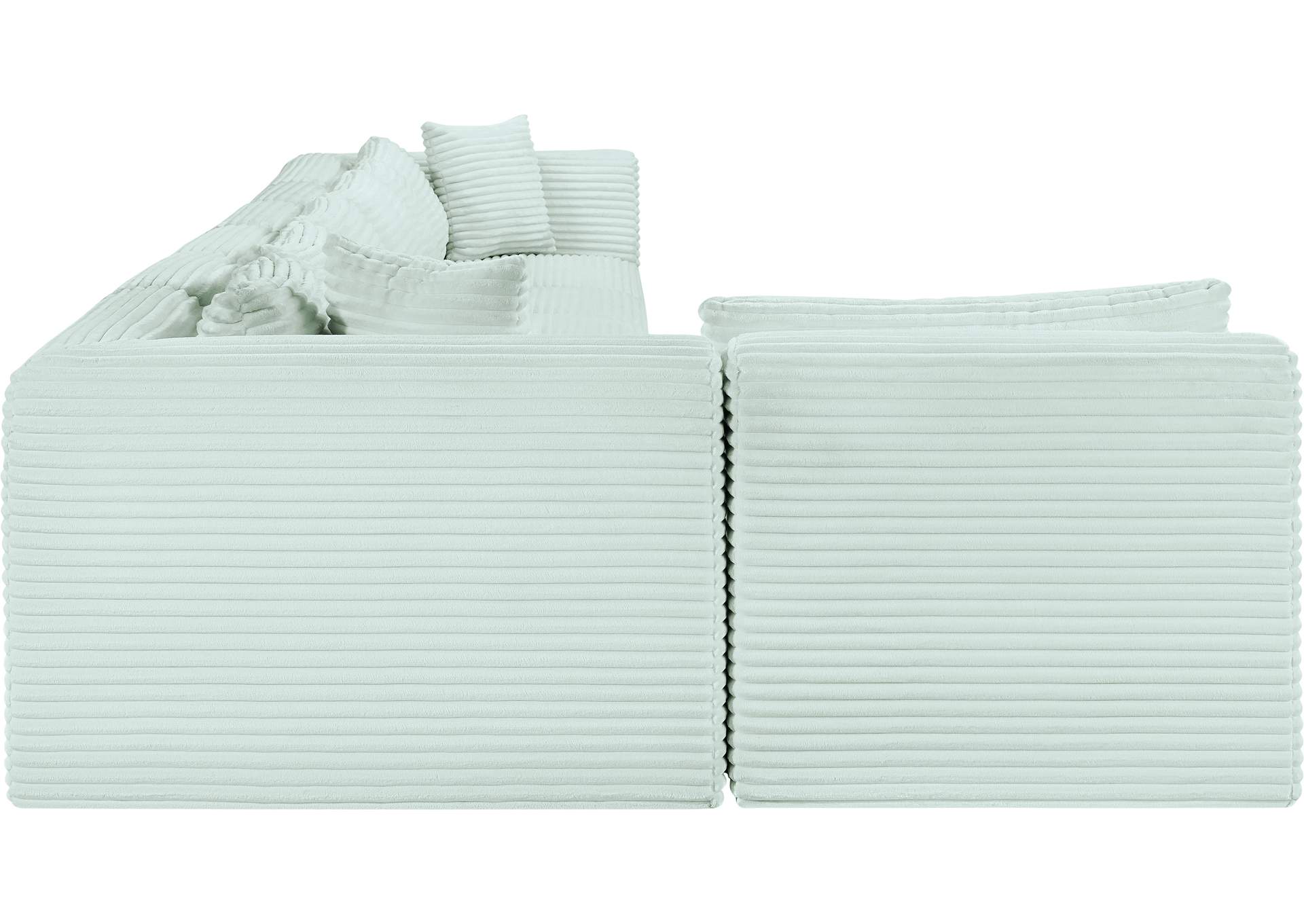 Shaggy Mint Corduroy Performance Fabric Modular Sectional image 5