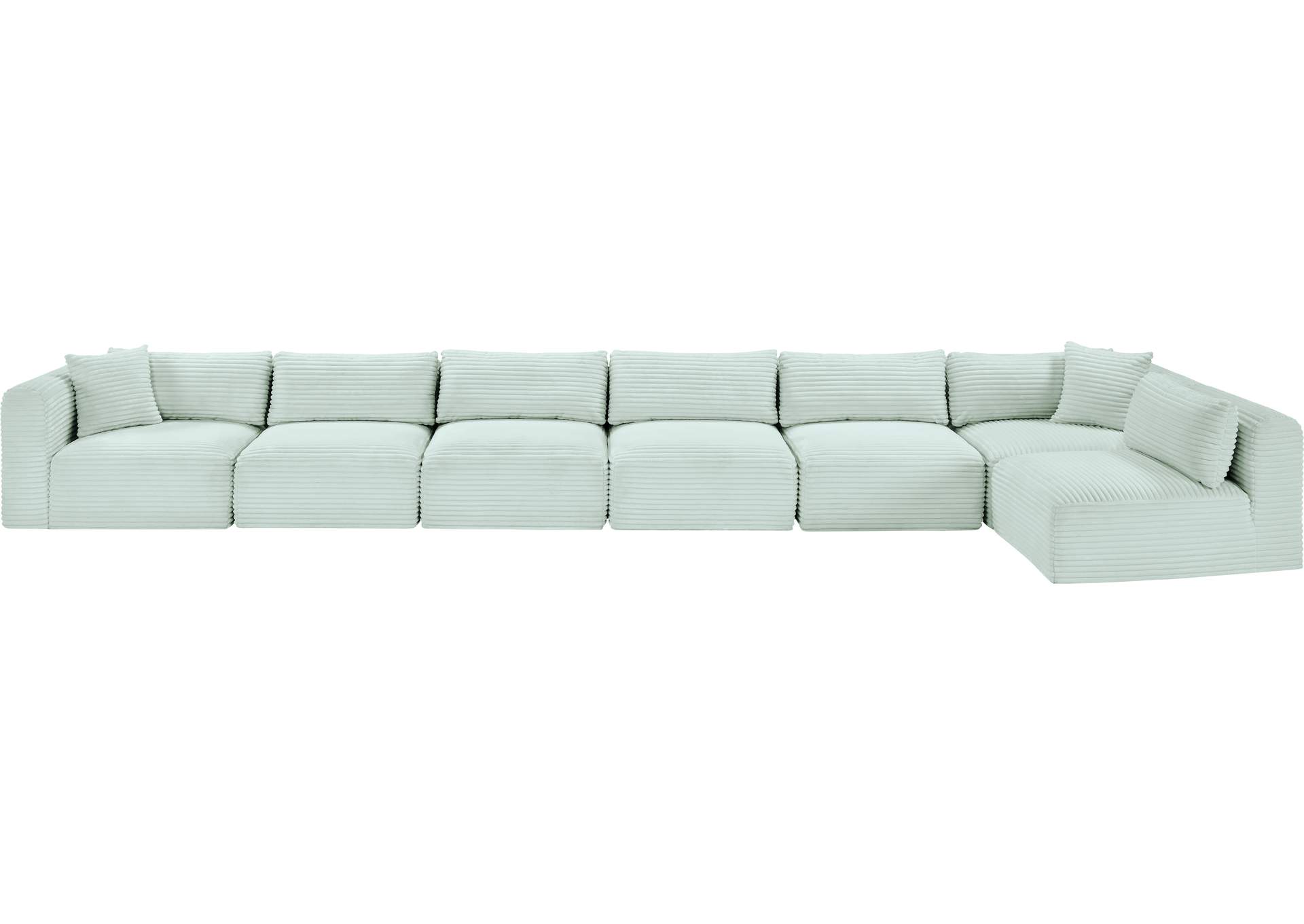 Shaggy Mint Corduroy Performance Fabric Modular Sectional image 7