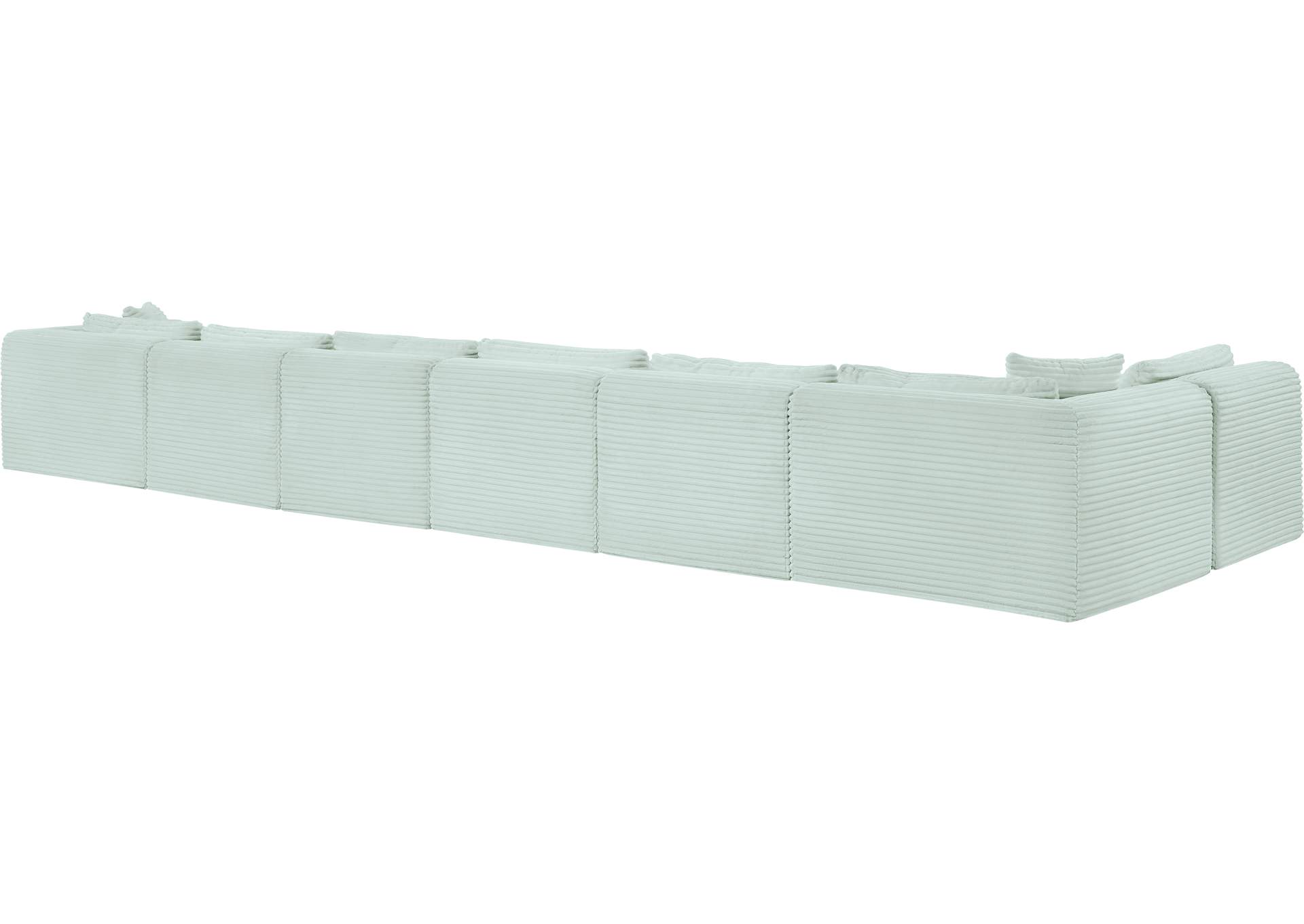 Shaggy Mint Corduroy Performance Fabric Modular Sectional image 8