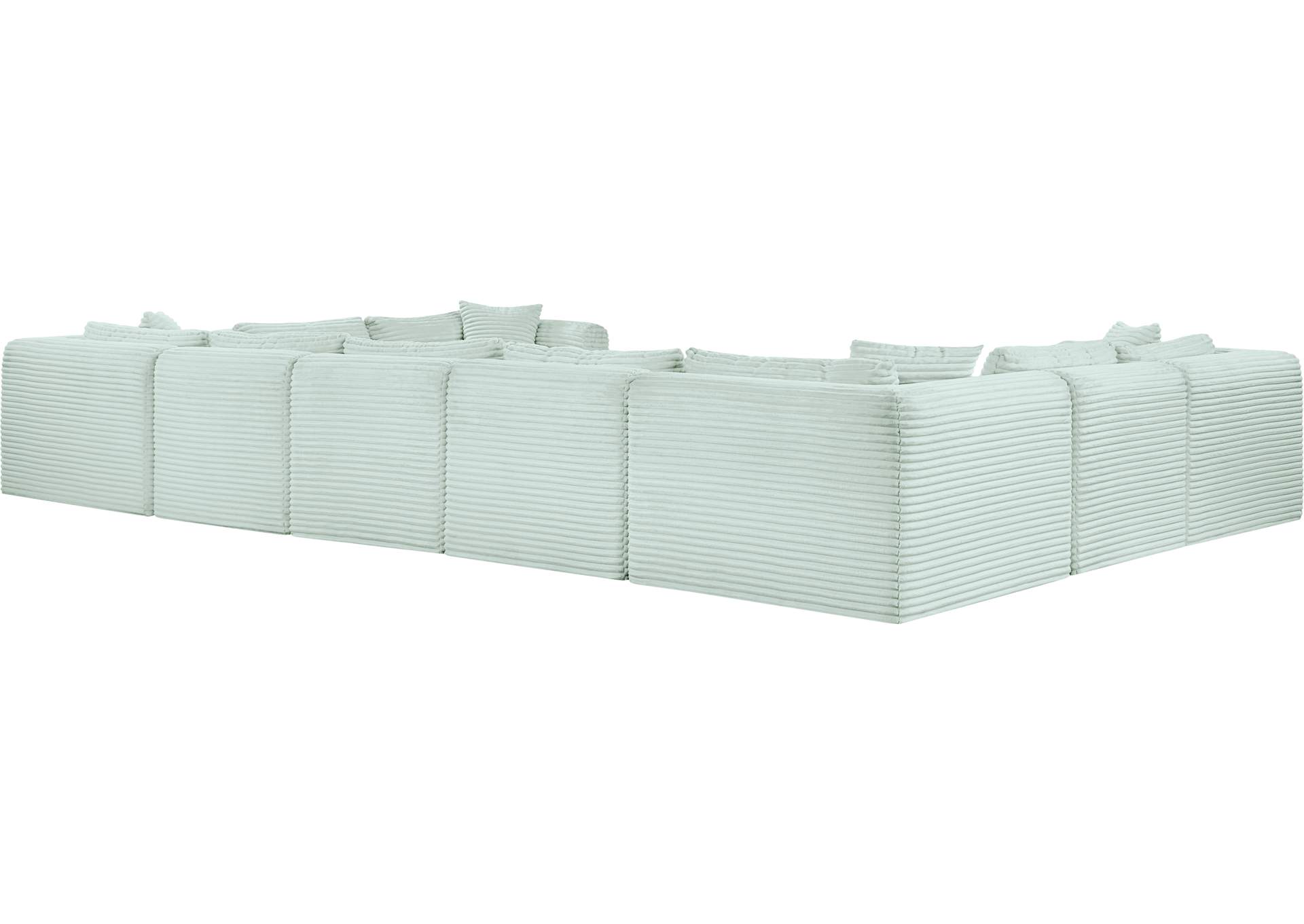 Shaggy Mint Corduroy Performance Fabric Modular Sectional