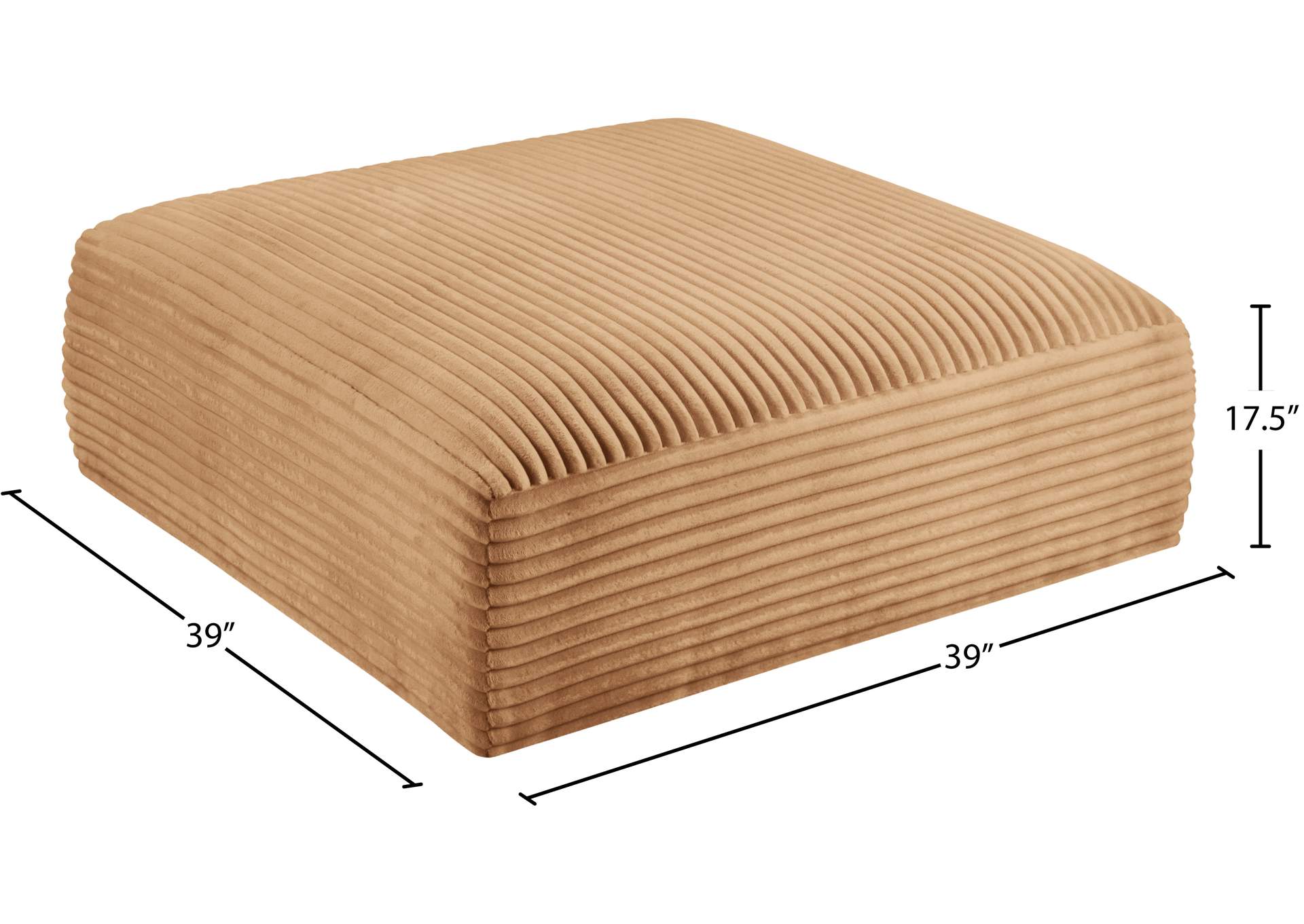 Shaggy Saddle Corduroy Performance Fabric Ottoman