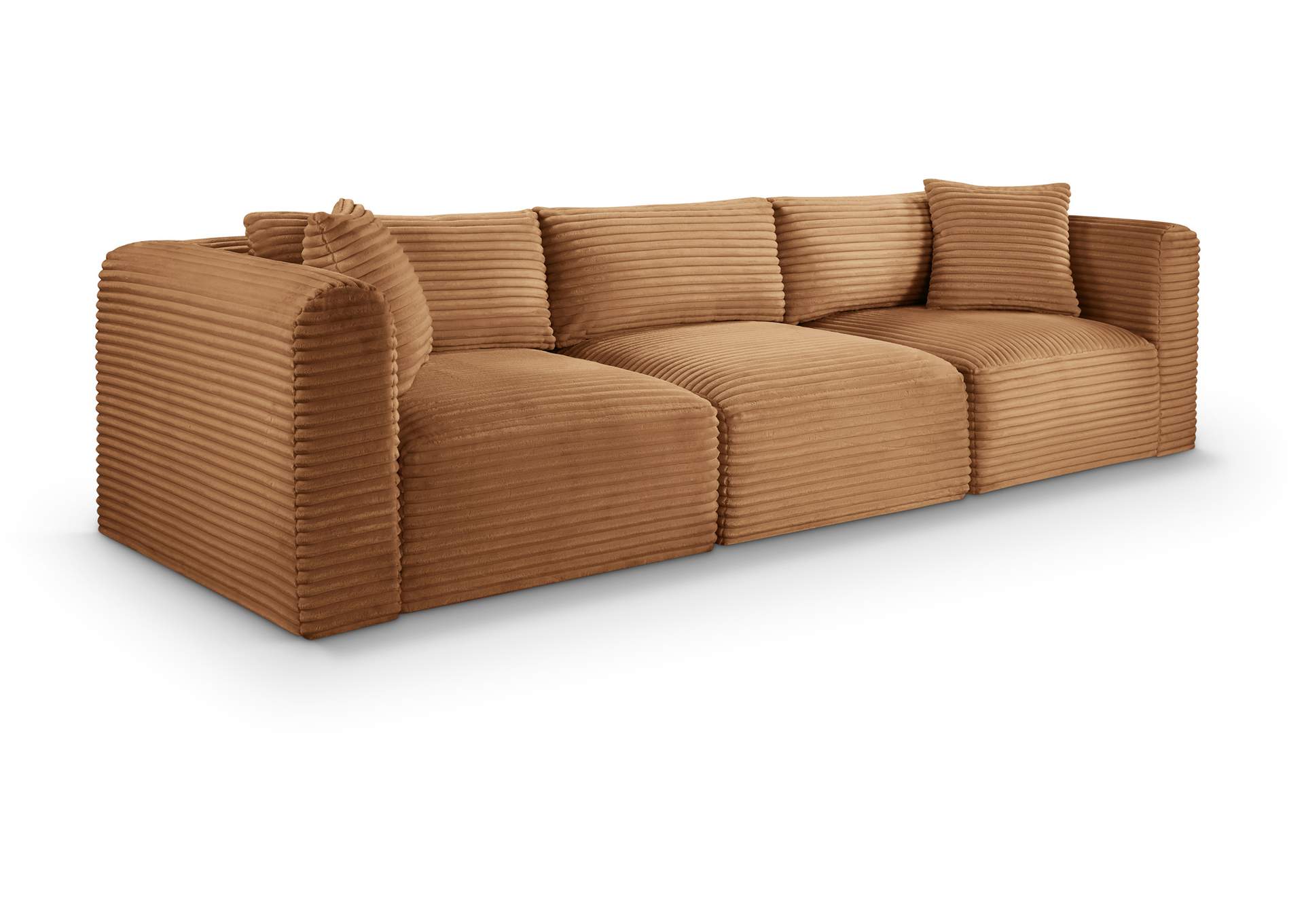 Shaggy Saddle Corduroy Performance Fabric Modular Sofa