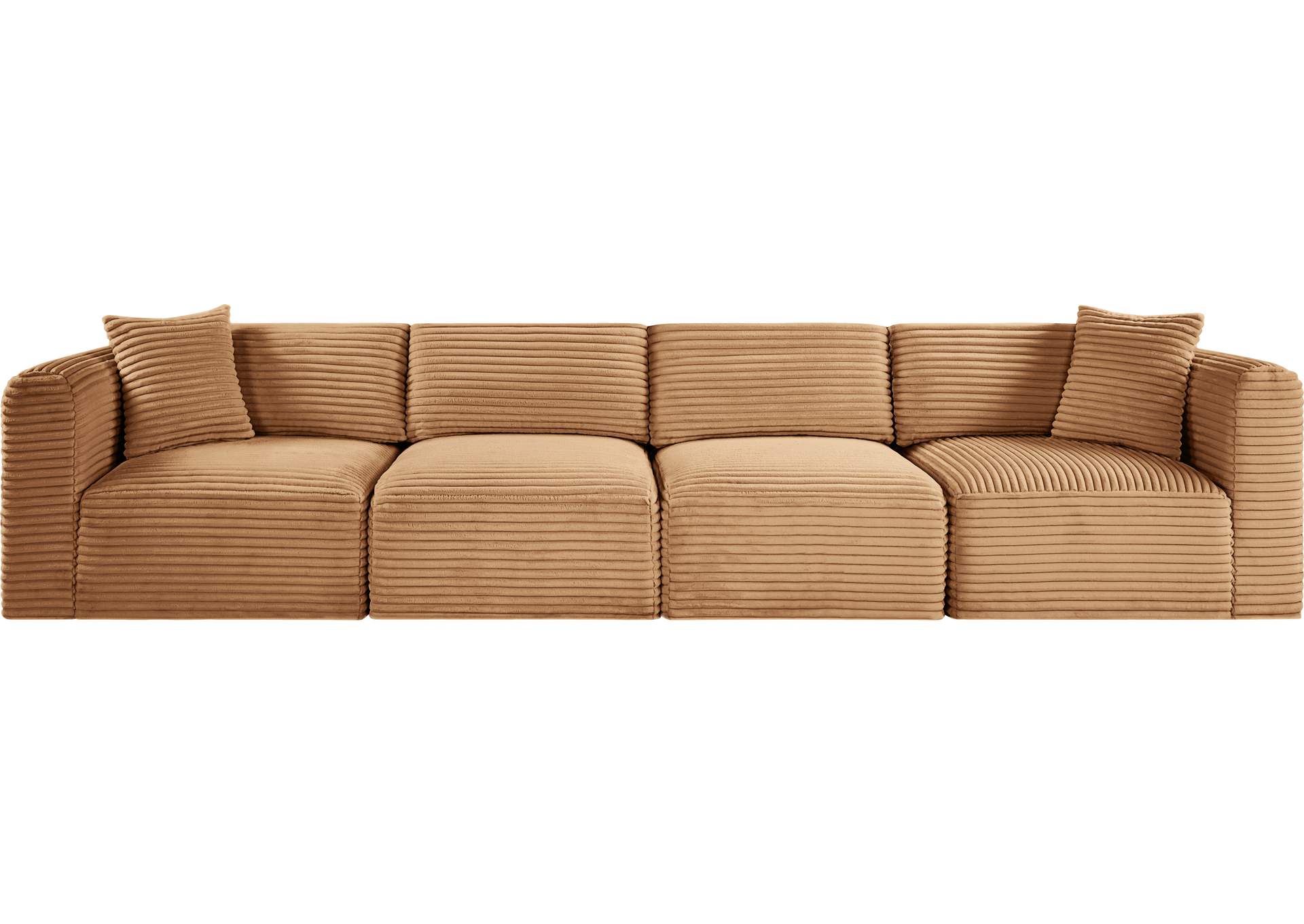 Shaggy Saddle Corduroy Performance Fabric Modular Sofa