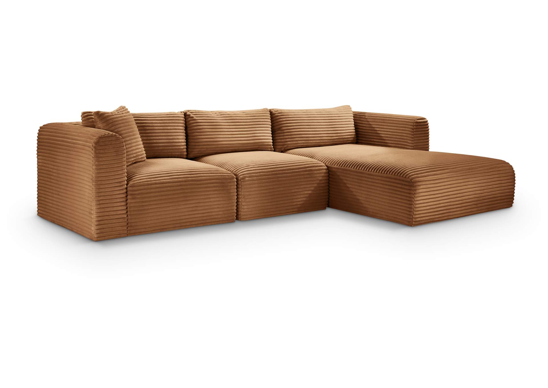 Shaggy Saddle Corduroy Performance Fabric Modular Sectional
