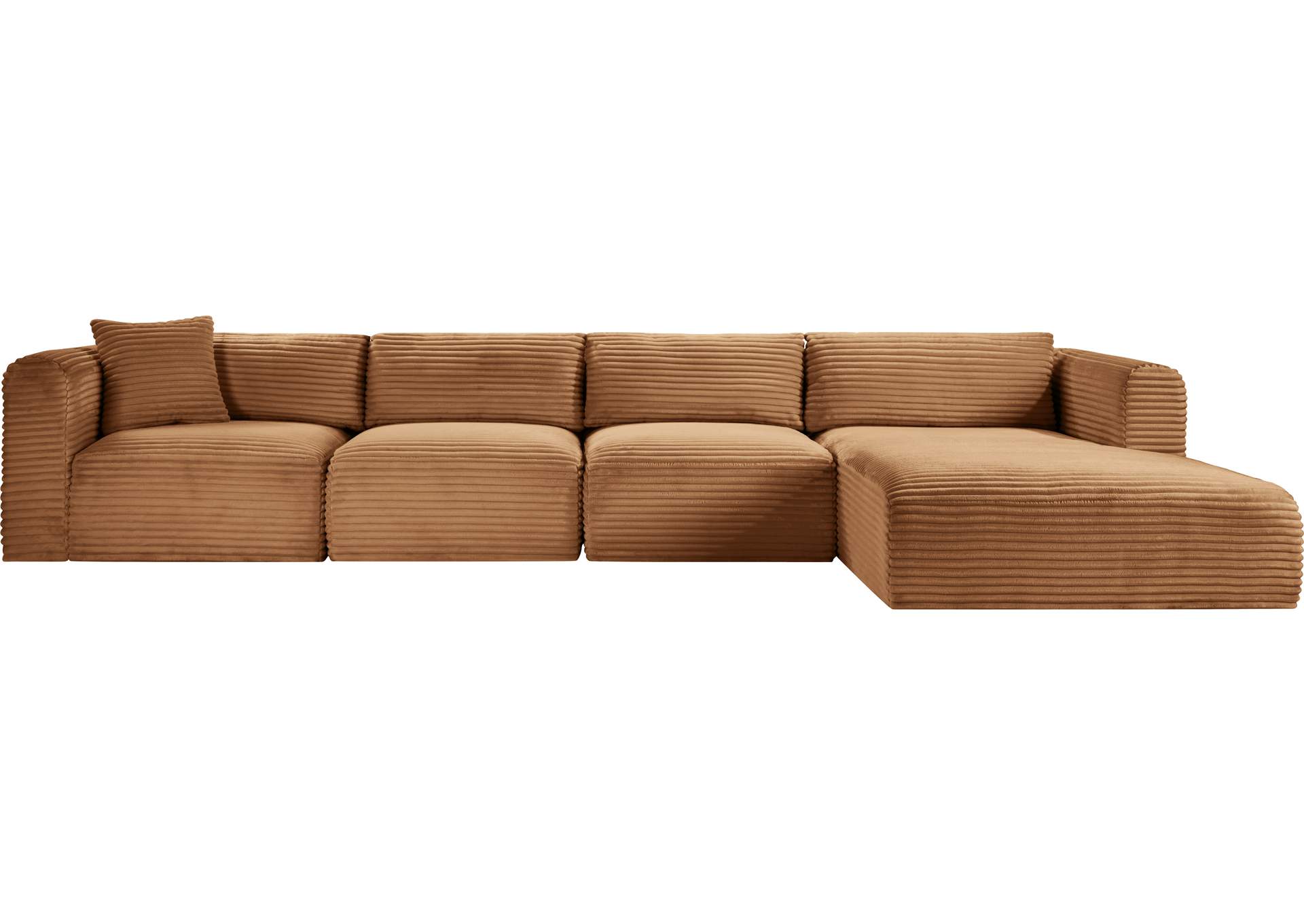 Shaggy Saddle Corduroy Performance Fabric Modular Sectional