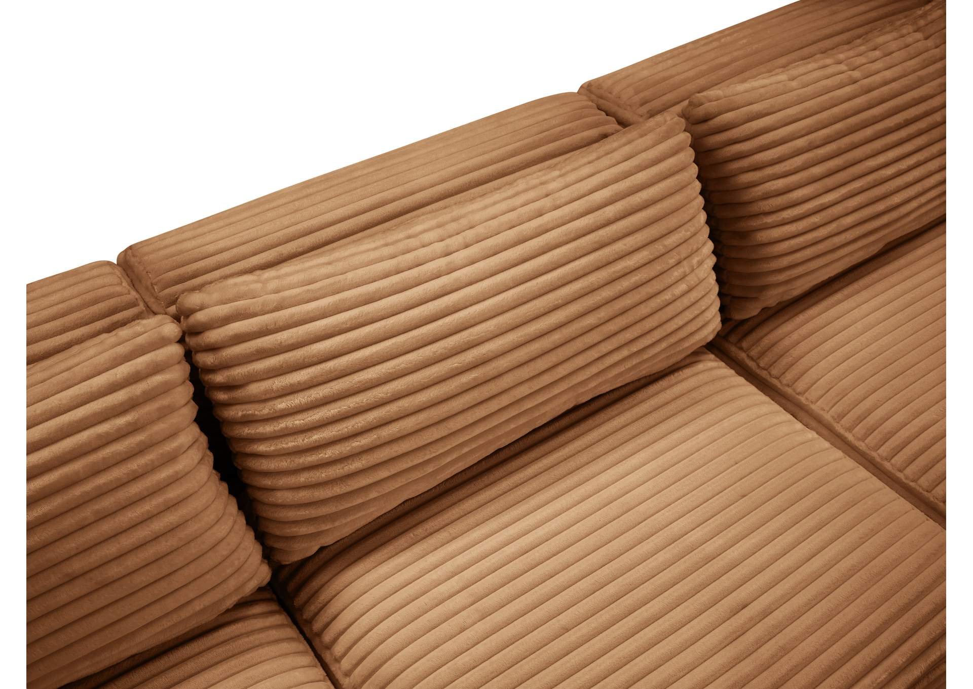 Shaggy Saddle Corduroy Performance Fabric Modular Sectional
